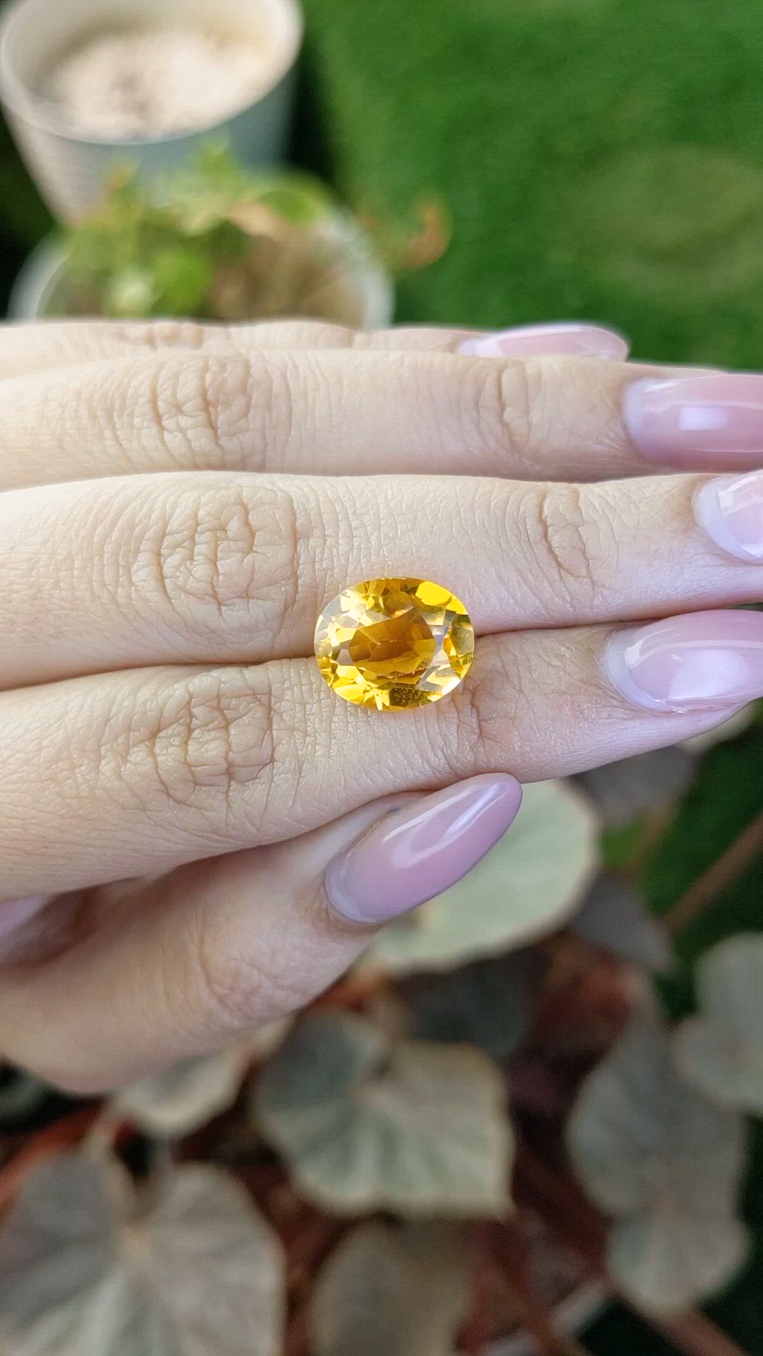5.70 Ct. Yellow Citrine from Brazil Size Video