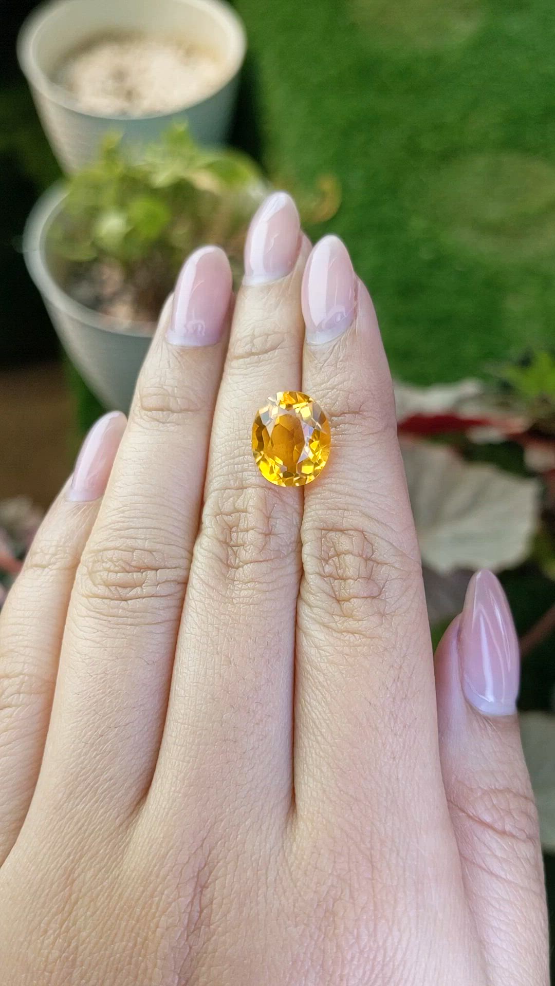 5.70 Ct. Yellow Citrine from Brazil Size Video