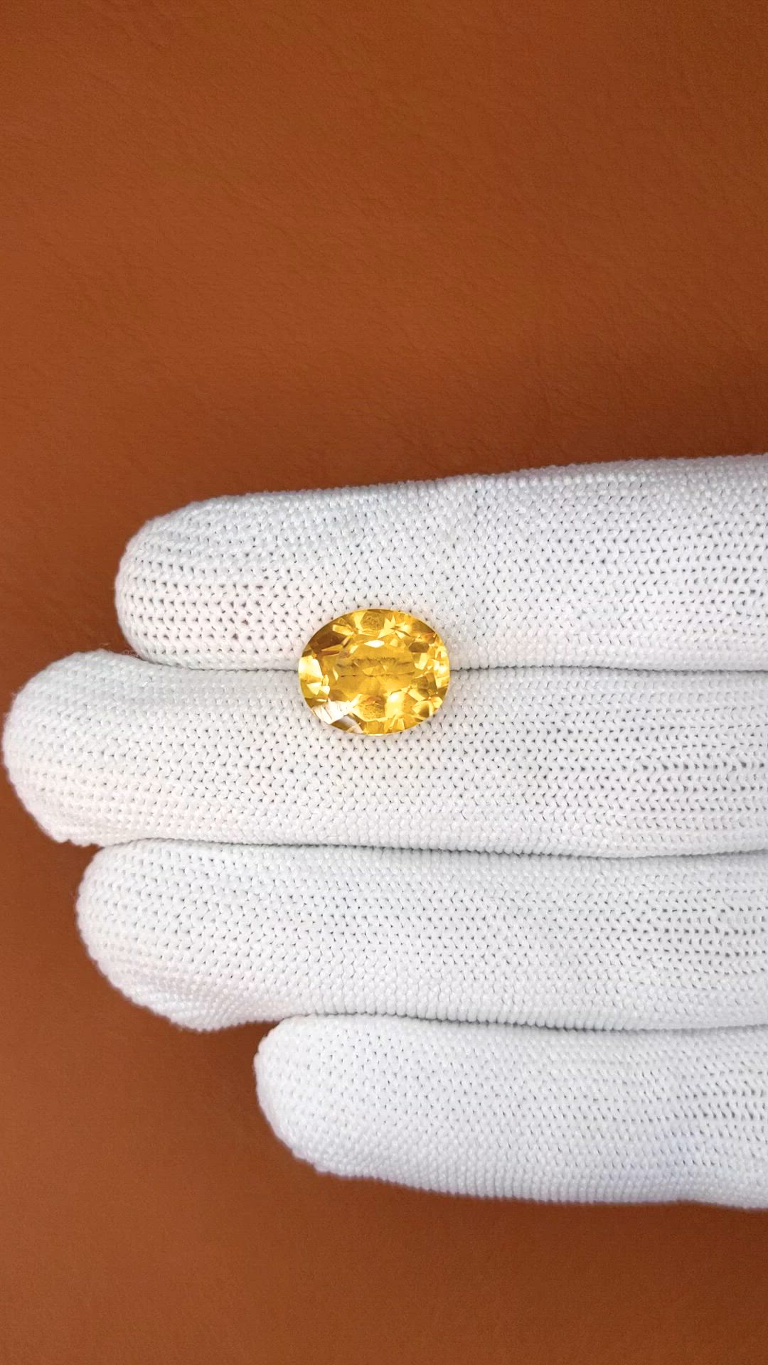 5.70 Ct. Yellow Citrine from Brazil Size Video
