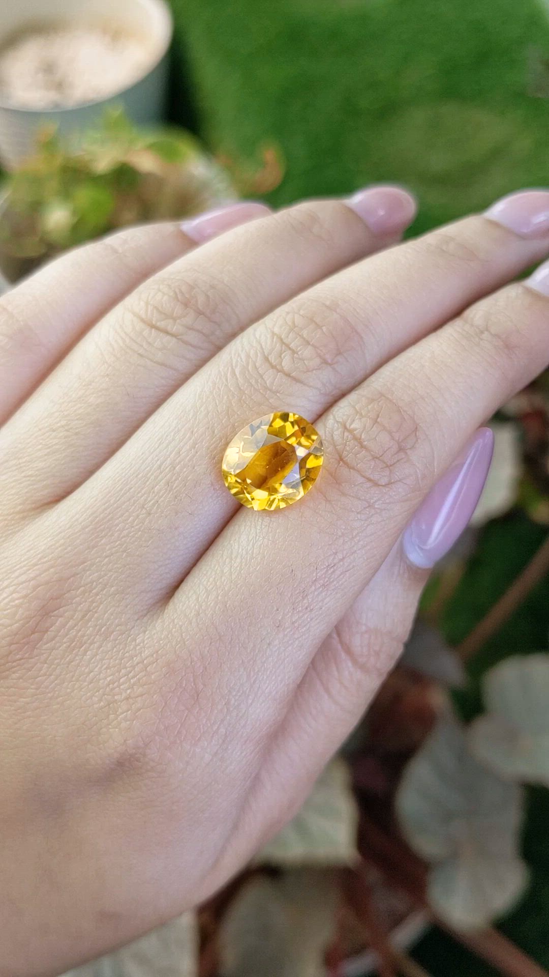 5.70 Ct. Yellow Citrine from Brazil Size Video