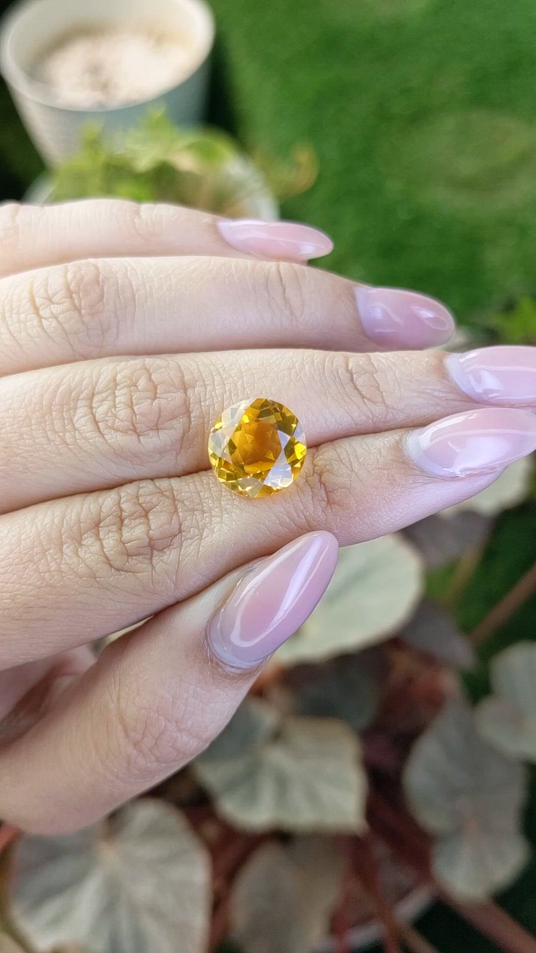 5.66 Ct. Orangish Yellow Citrine from Brazil Size Video