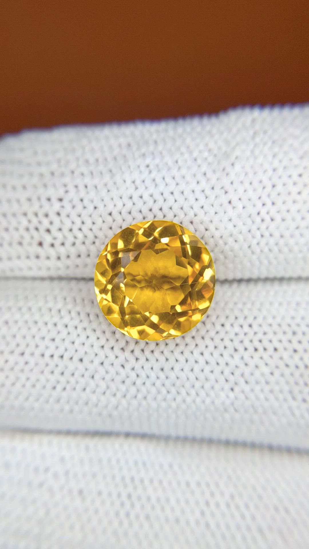 5.66 Ct. Orangish Yellow Citrine from Brazil Size Video