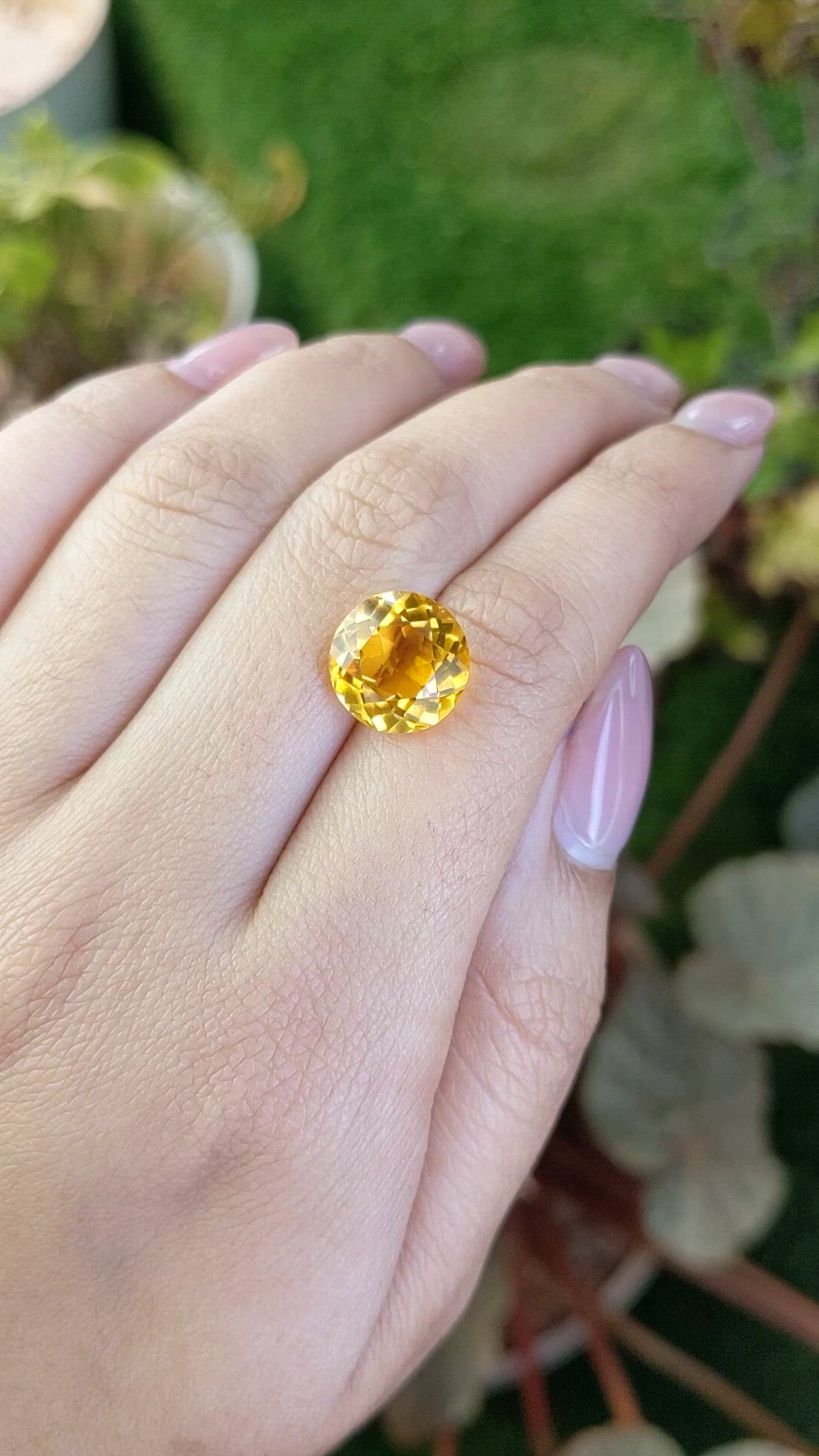 5.66 Ct. Orangish Yellow Citrine from Brazil Size Video