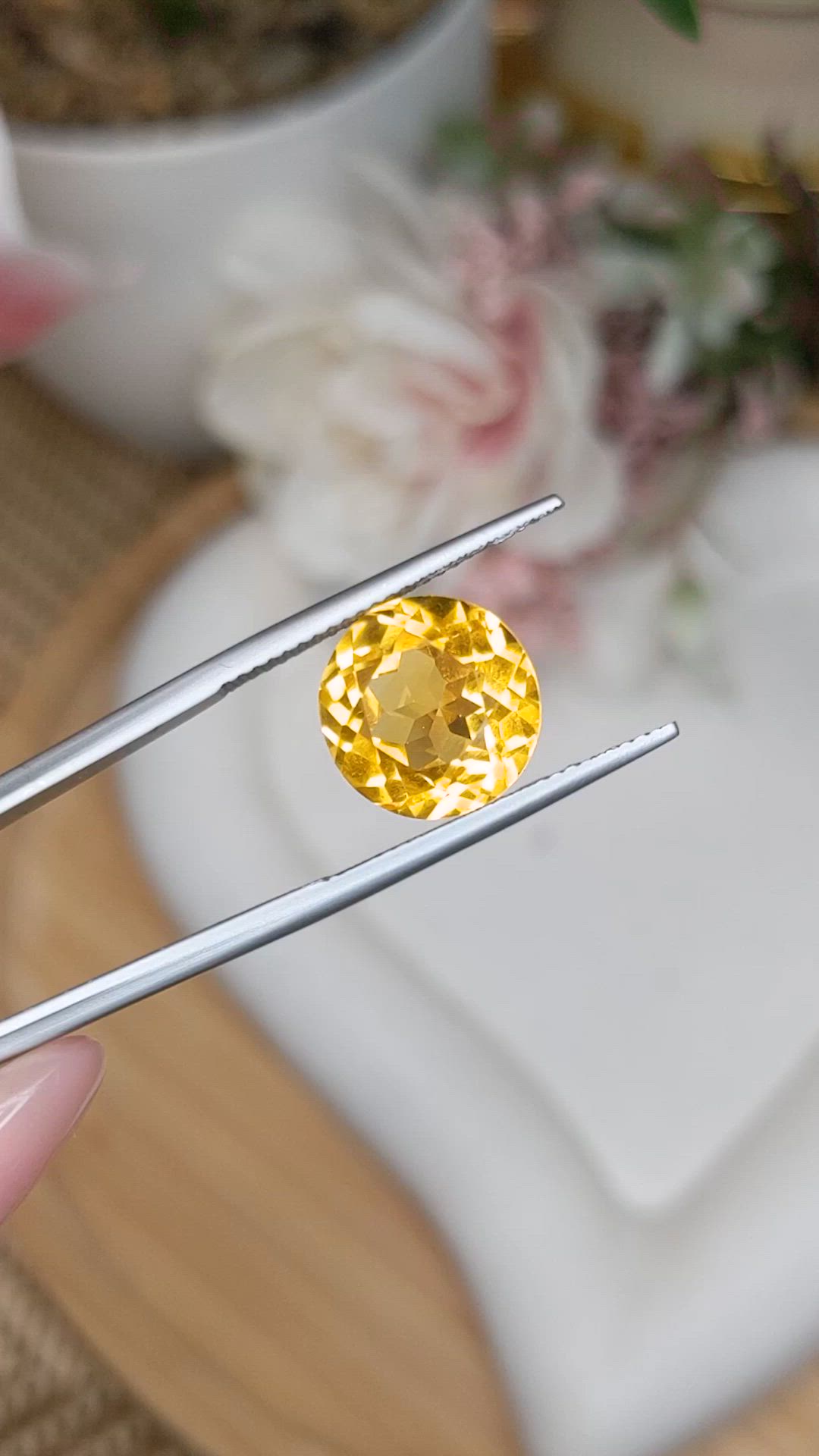 5.66 Ct. Orangish Yellow Citrine from Brazil Size Video