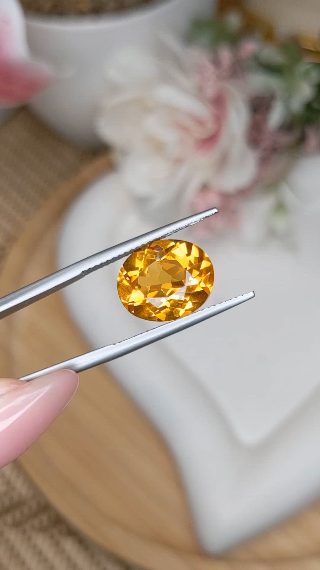 5.77 Ct. Yellow Citrine from Brazil Size Video
