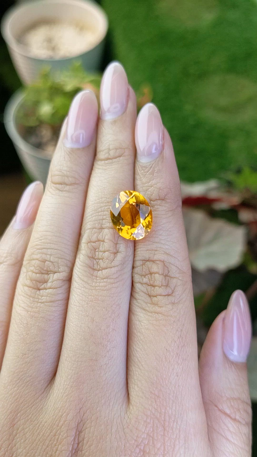 5.77 Ct. Yellow Citrine from Brazil Size Video