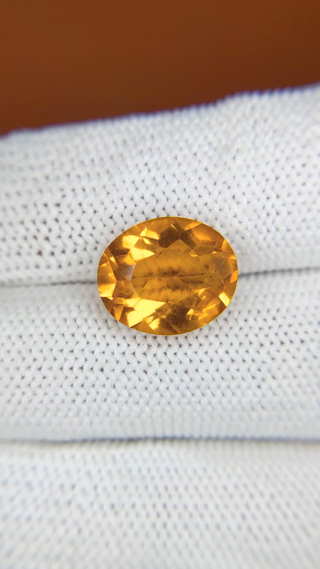 5.36 Ct. Orangish Yellow Citrine from Brazil Size Video