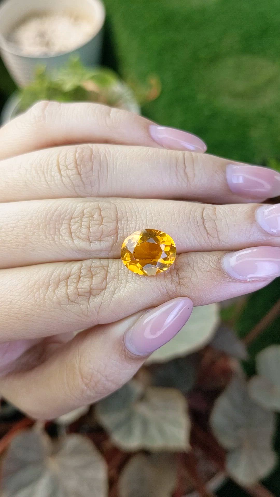 5.36 Ct. Orangish Yellow Citrine from Brazil Size Video
