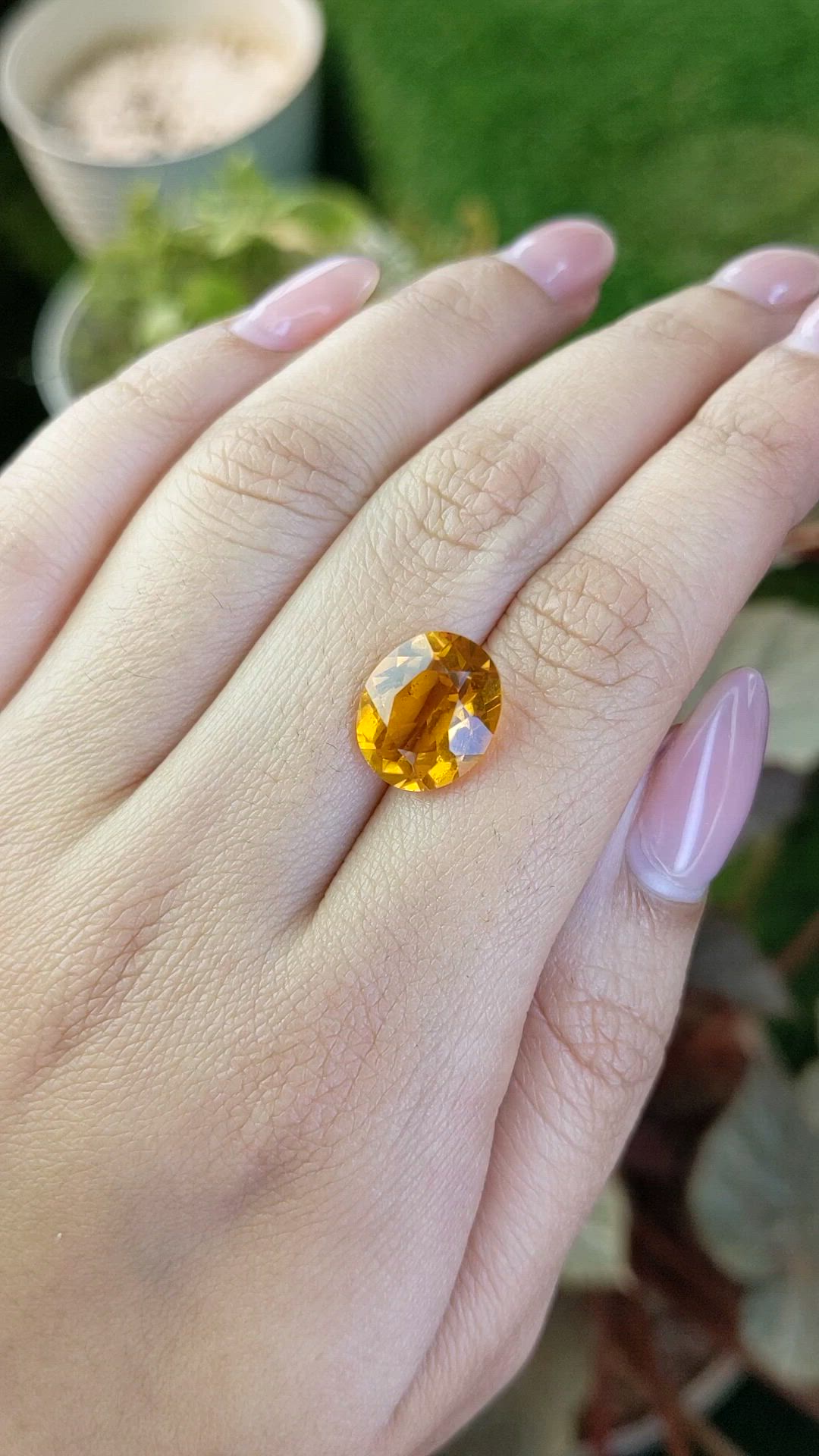 5.36 Ct. Orangish Yellow Citrine from Brazil Size Video