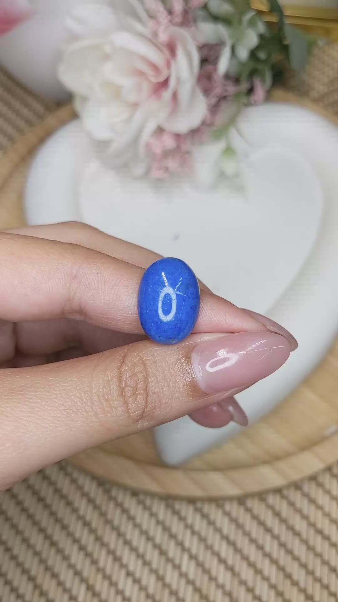 11.50 Ct. Cabochon Lapis from Afghanistan Size Video