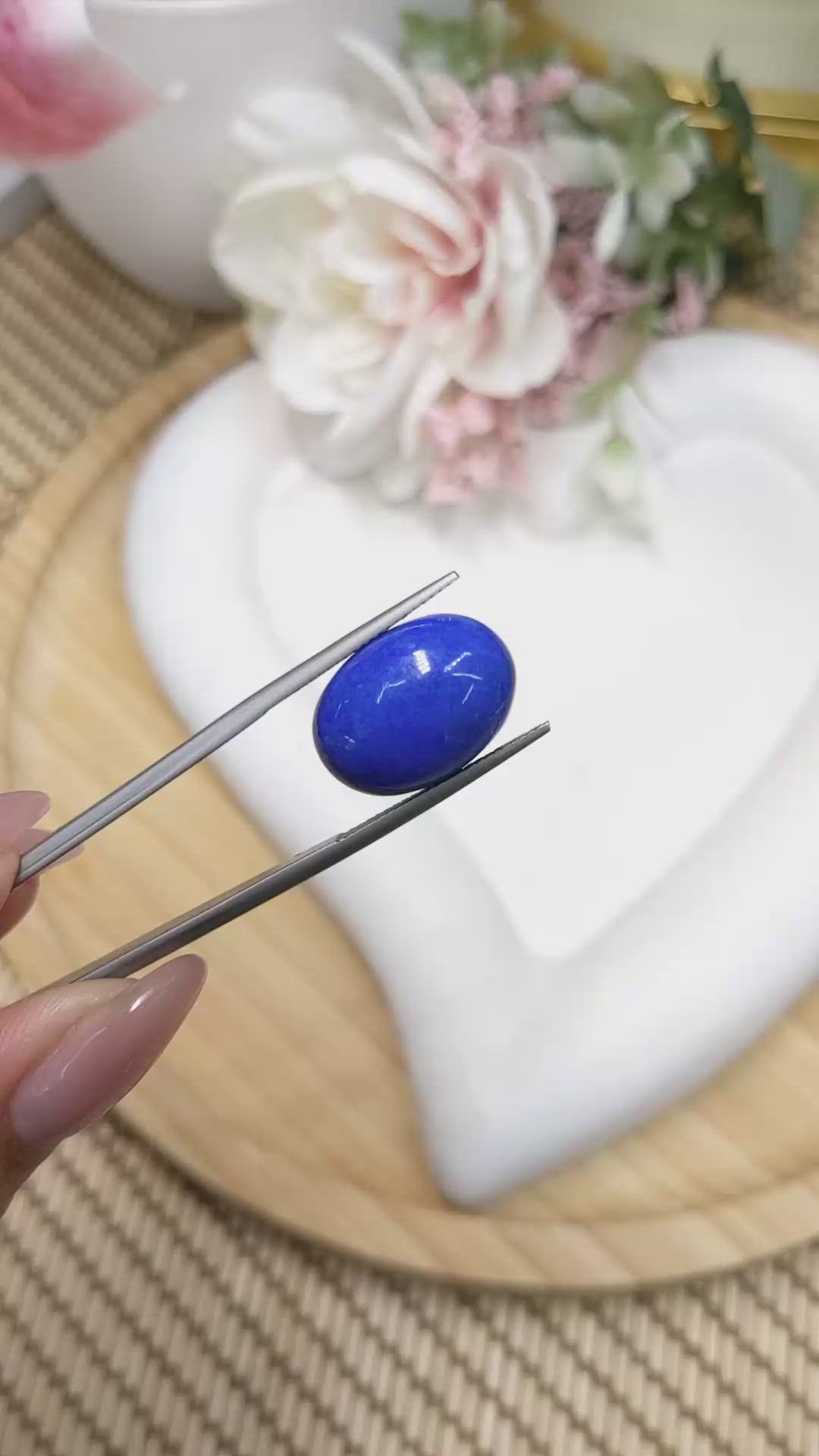 11.50 Ct. Cabochon Lapis from Afghanistan Size Video