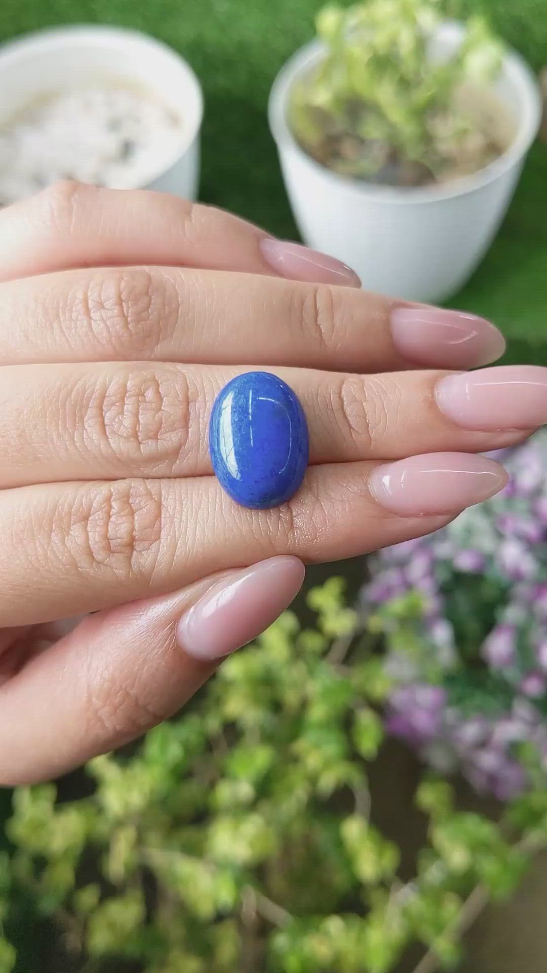 11.50 Ct. Cabochon Lapis from Afghanistan Size Video