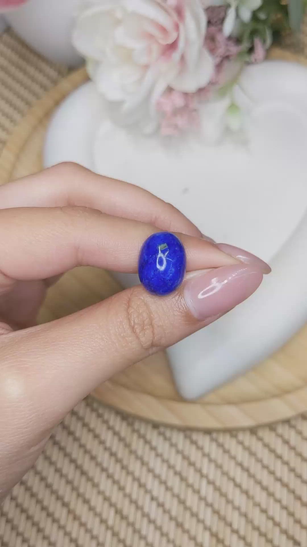 10.98 Ct. Cabochon Lapis from Afghanistan Size Video