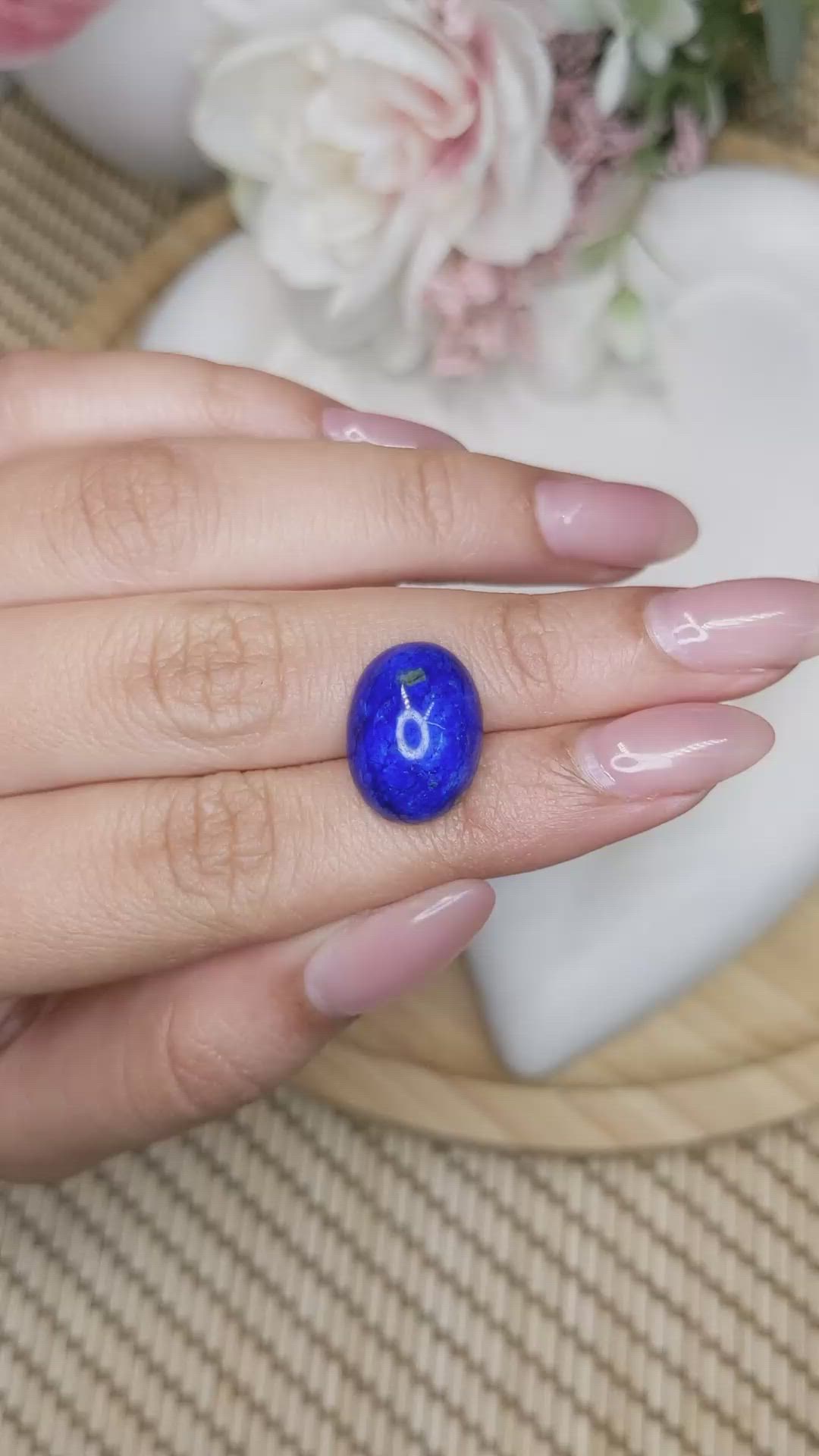 10.98 Ct. Cabochon Lapis from Afghanistan Size Video