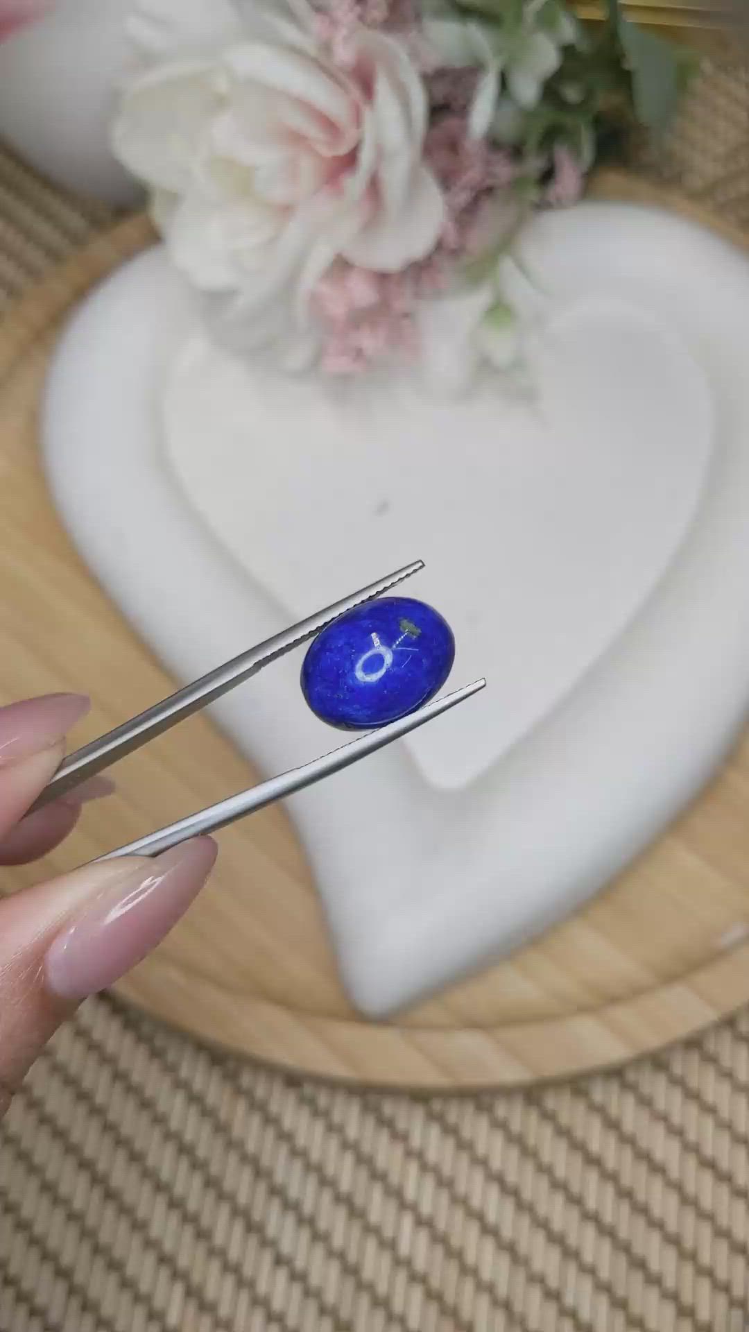 10.98 Ct. Cabochon Lapis from Afghanistan Size Video