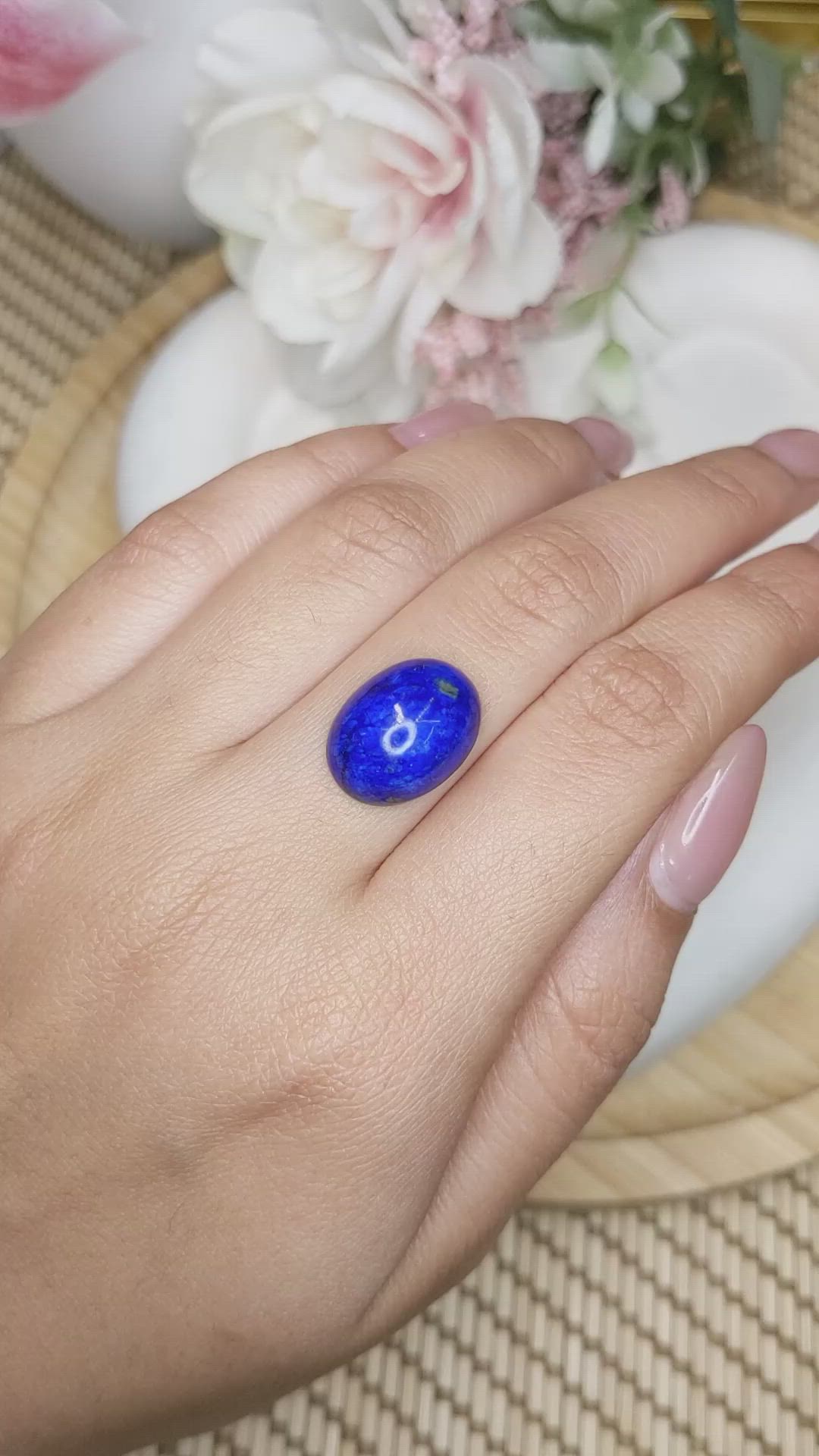 10.98 Ct. Cabochon Lapis from Afghanistan Size Video