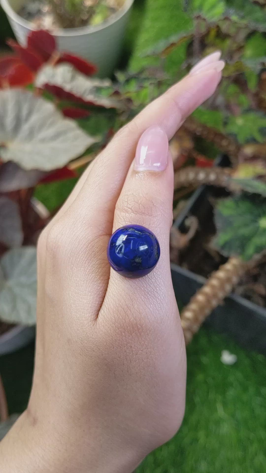 18.55 Ct. Cabochon Lapis from Afghanistan Size Video