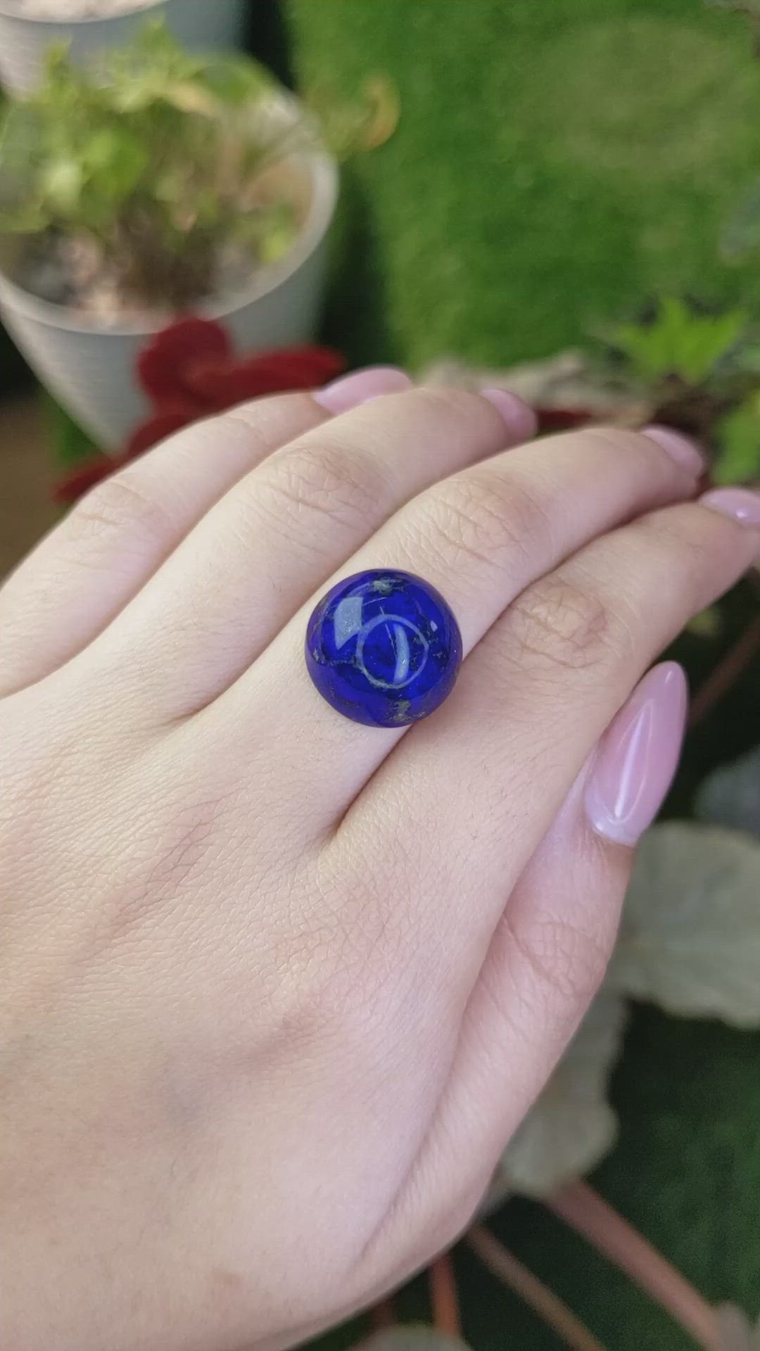 18.55 Ct. Cabochon Lapis from Afghanistan Size Video