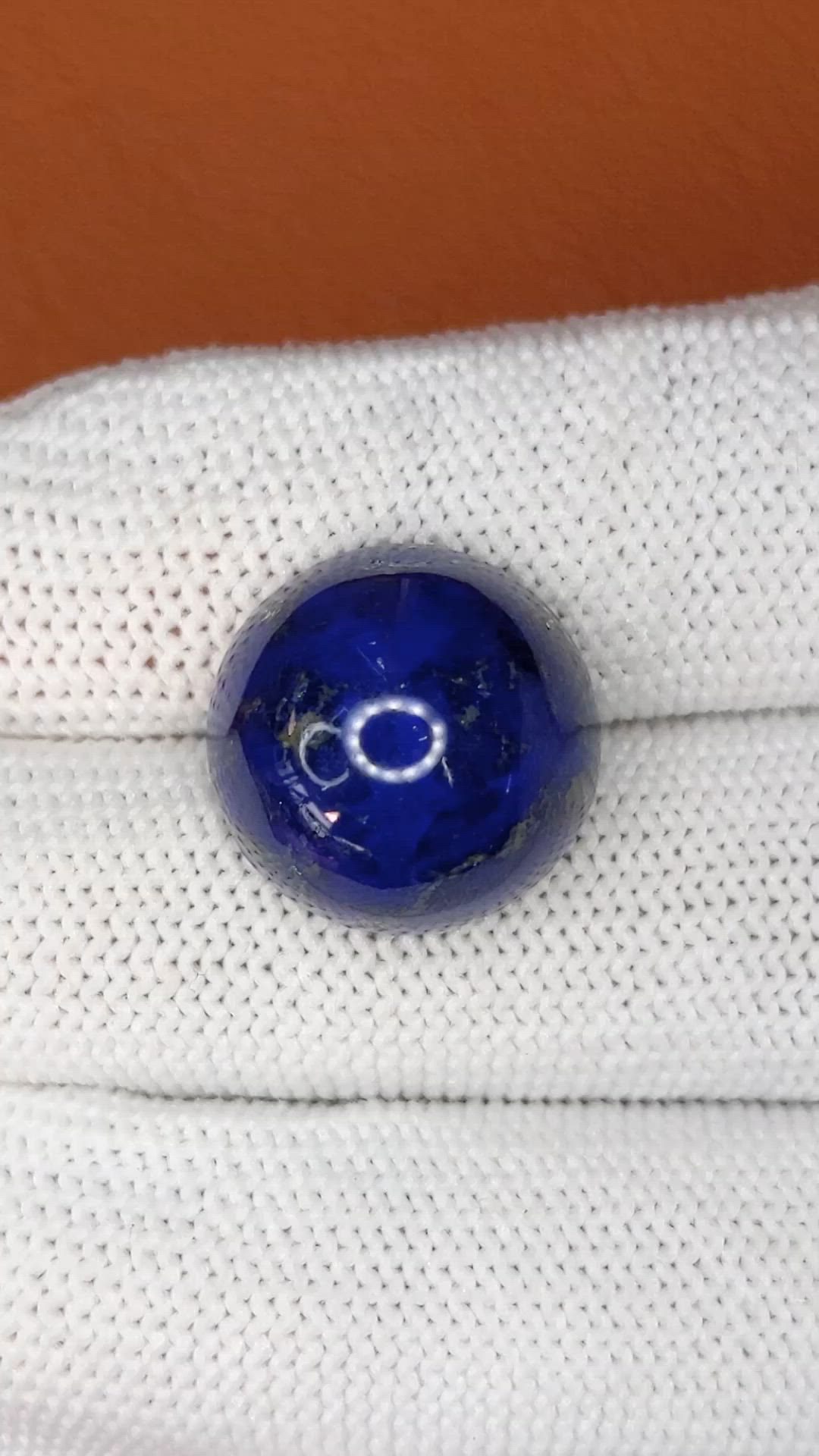 18.55 Ct. Cabochon Lapis from Afghanistan Size Video