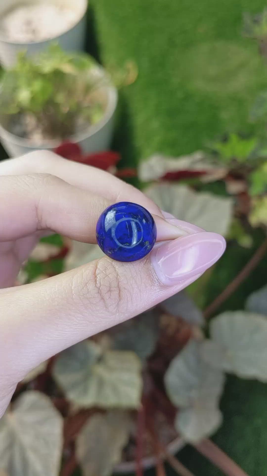 18.55 Ct. Cabochon Lapis from Afghanistan Size Video