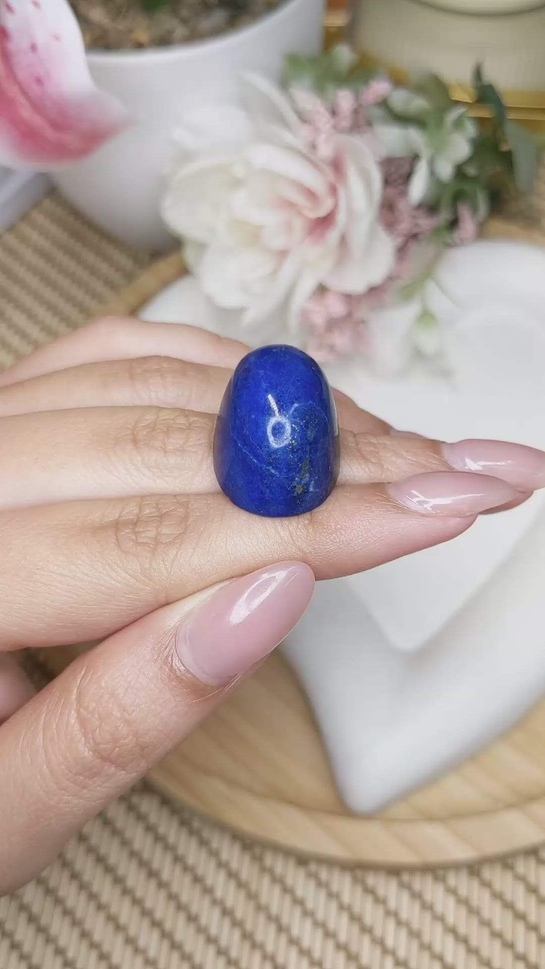55.10 Ct. Cabochon Lapis from Afghanistan Size Video