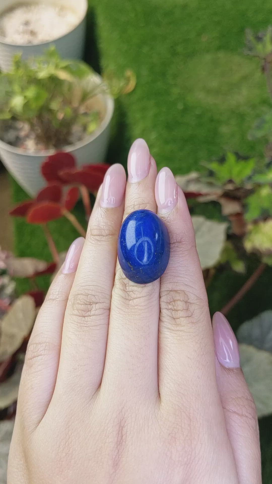 55.10 Ct. Cabochon Lapis from Afghanistan Size Video