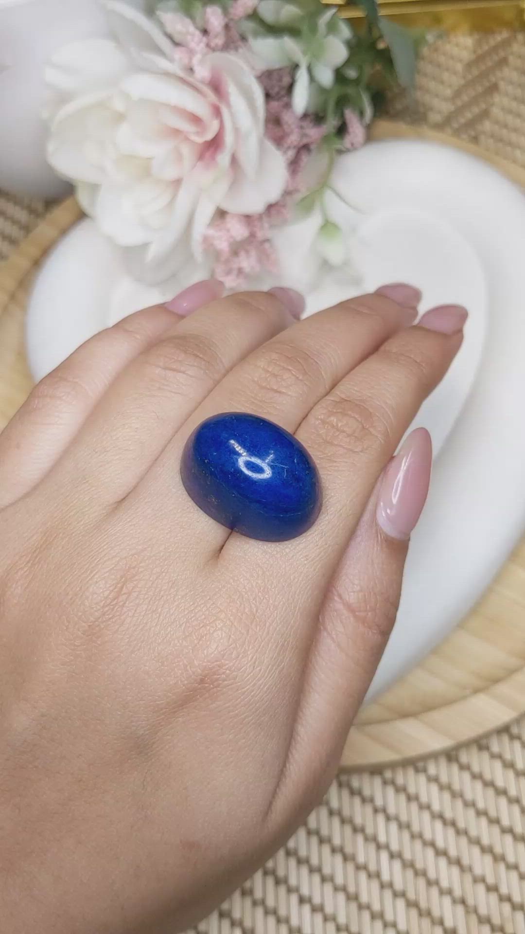 55.10 Ct. Cabochon Lapis from Afghanistan Size Video