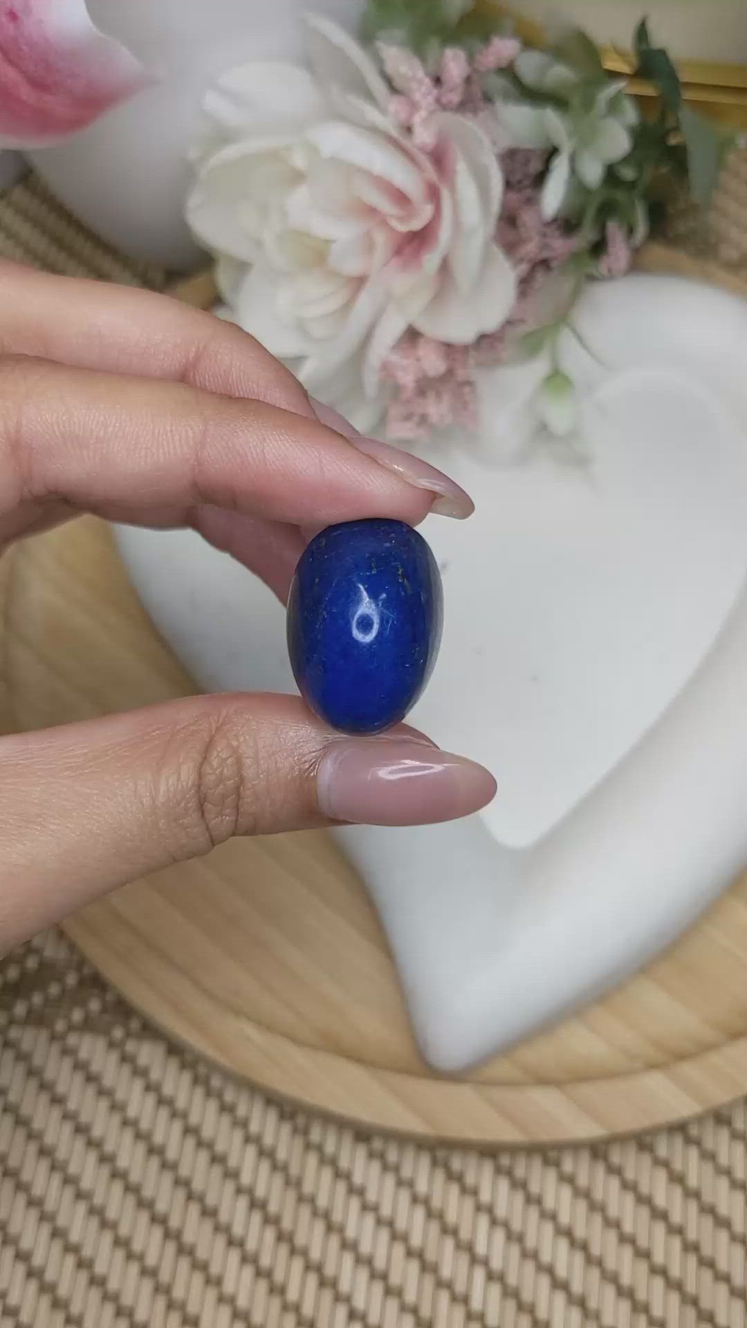55.10 Ct. Cabochon Lapis from Afghanistan Size Video