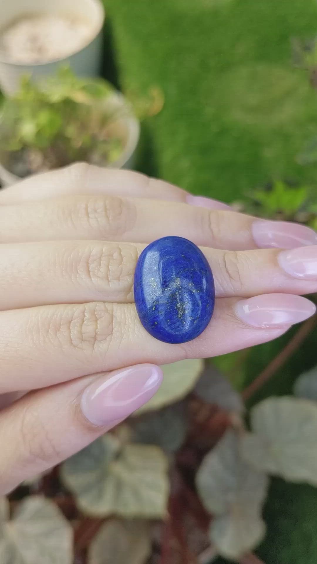 30.78 Ct. Cabochon Lapis from Afghanistan Size Video