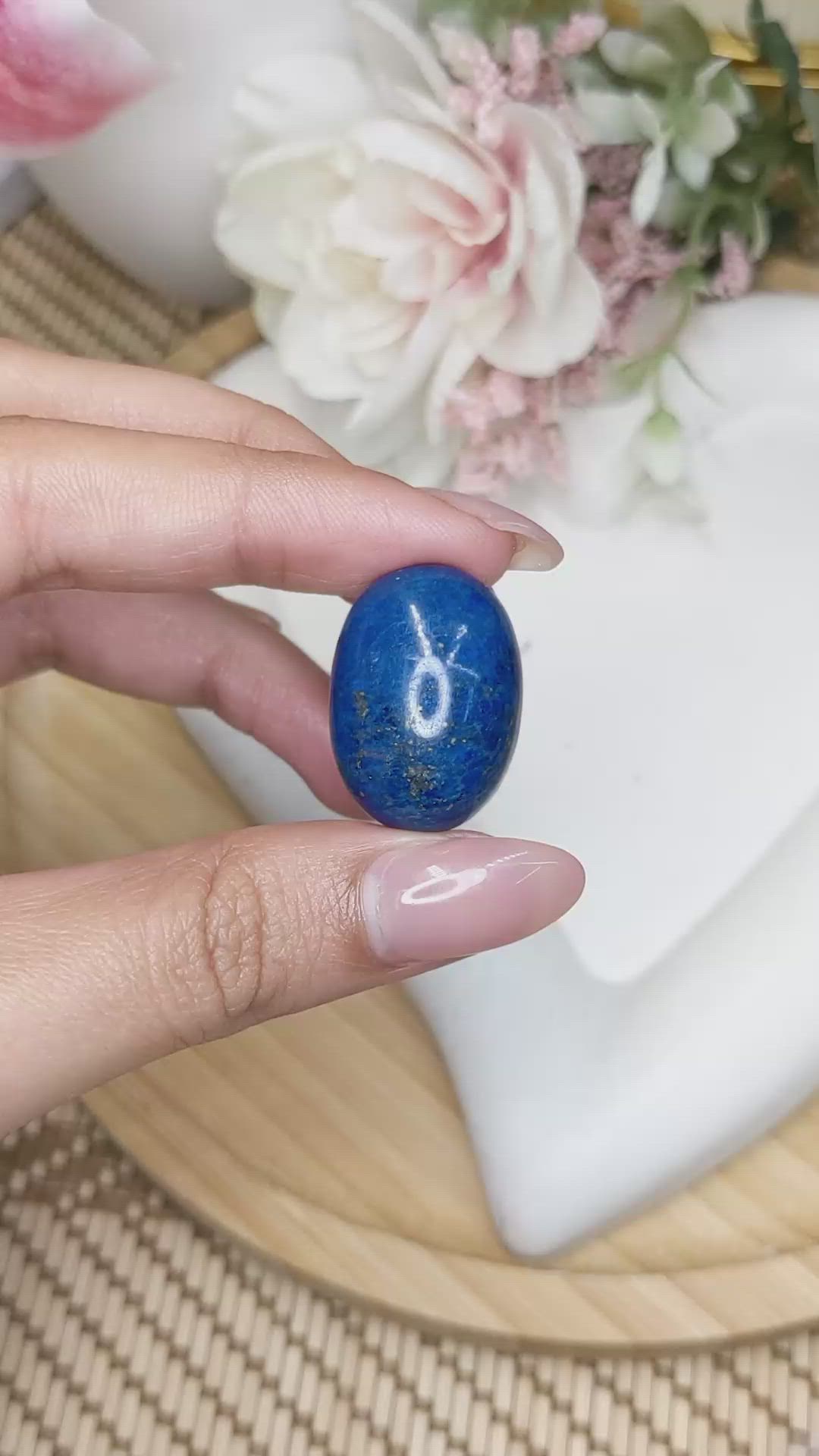 30.78 Ct. Cabochon Lapis from Afghanistan Size Video