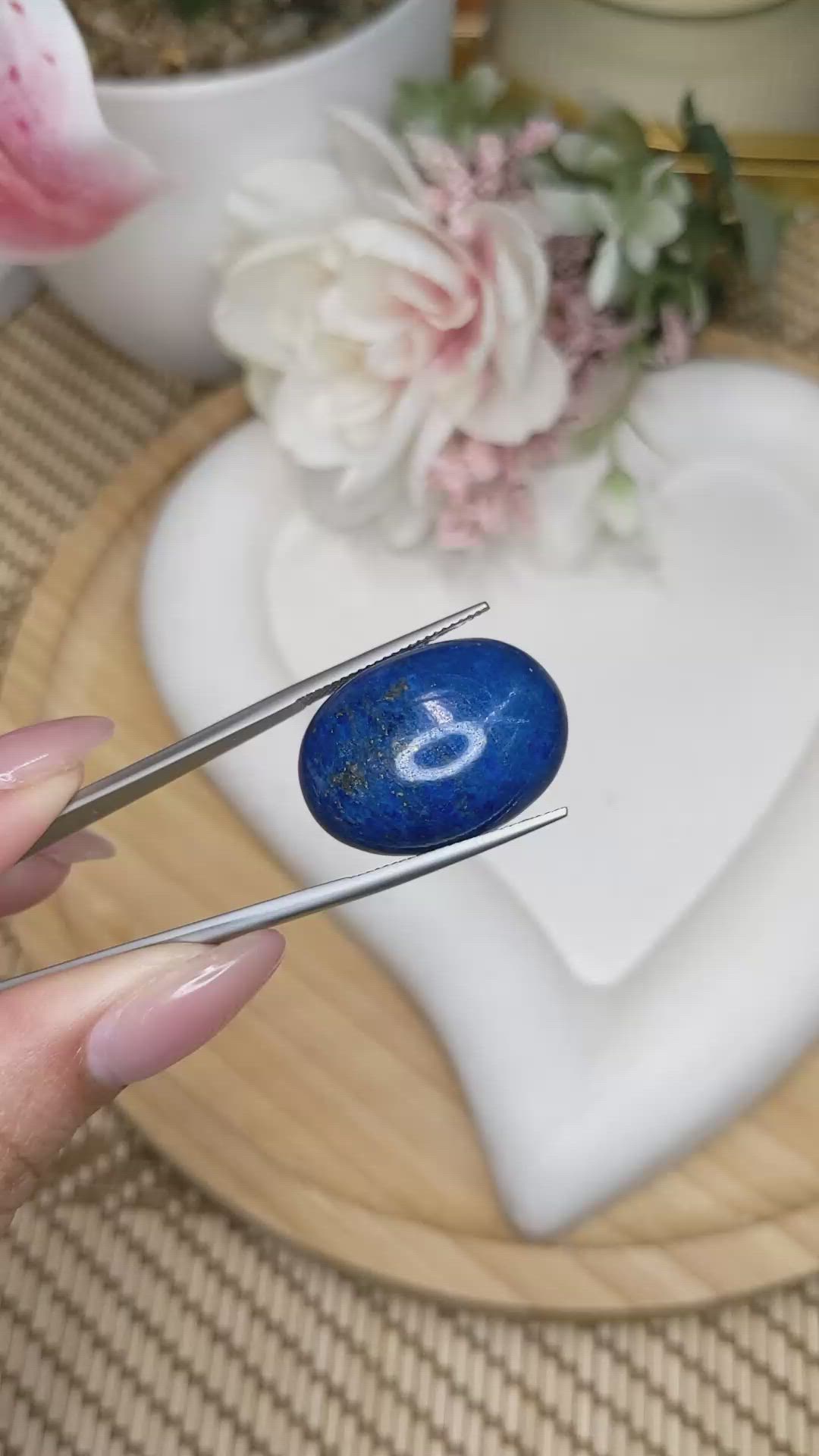 30.78 Ct. Cabochon Lapis from Afghanistan Size Video