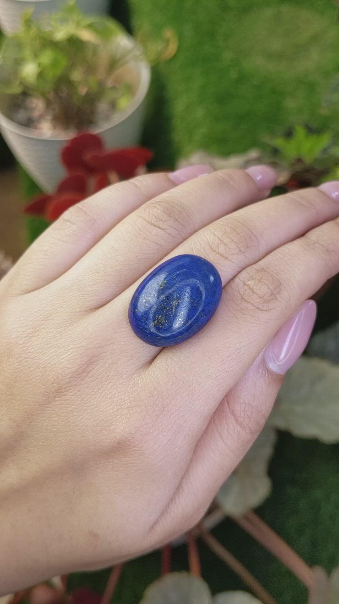 30.78 Ct. Cabochon Lapis from Afghanistan Size Video
