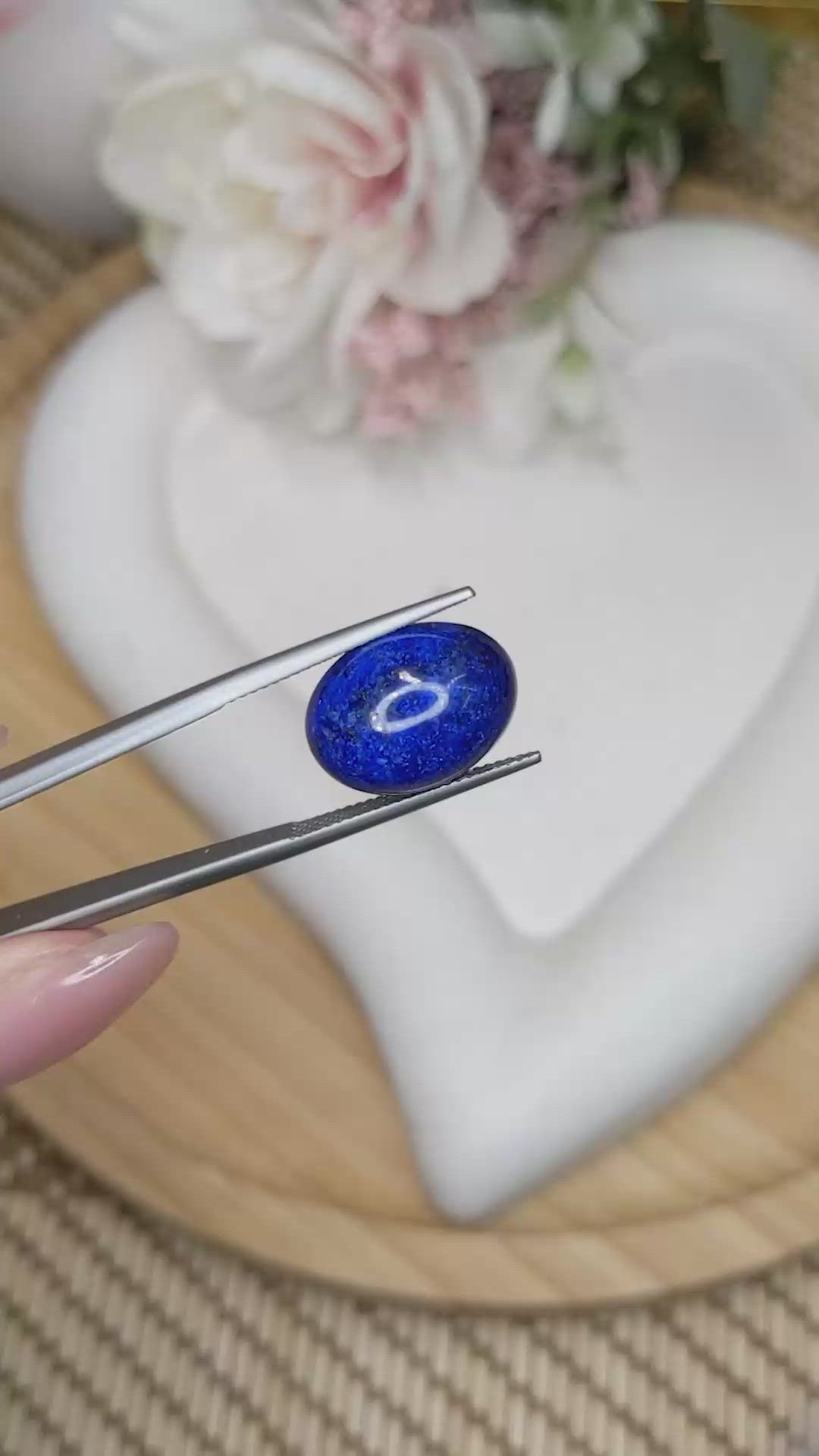 10.33 Ct. Cabochon Lapis from Afghanistan Size Video