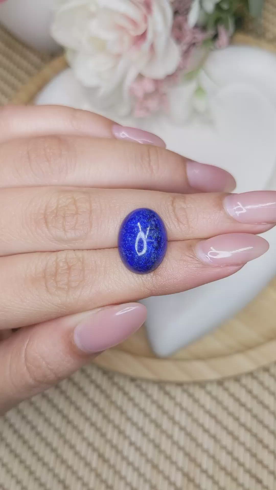 10.33 Ct. Cabochon Lapis from Afghanistan Size Video