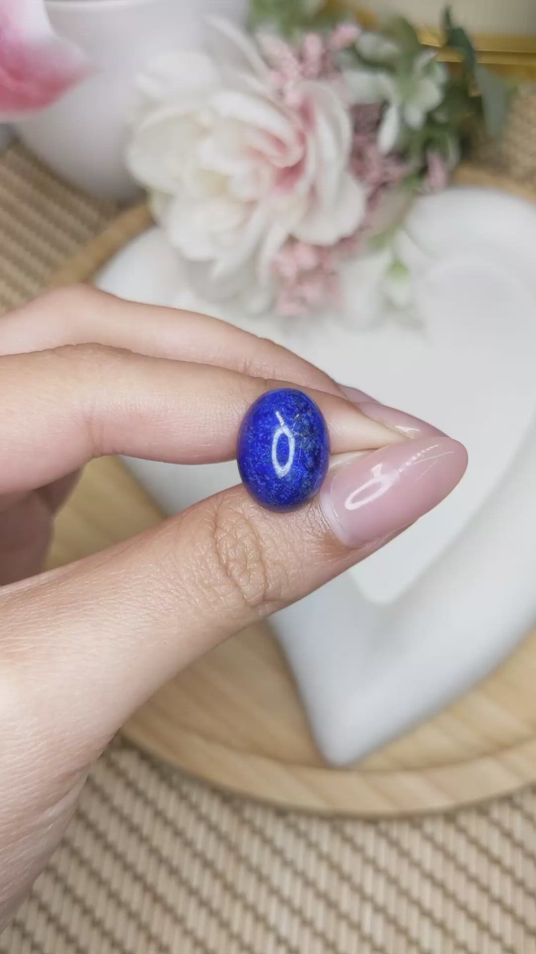 10.33 Ct. Cabochon Lapis from Afghanistan Size Video
