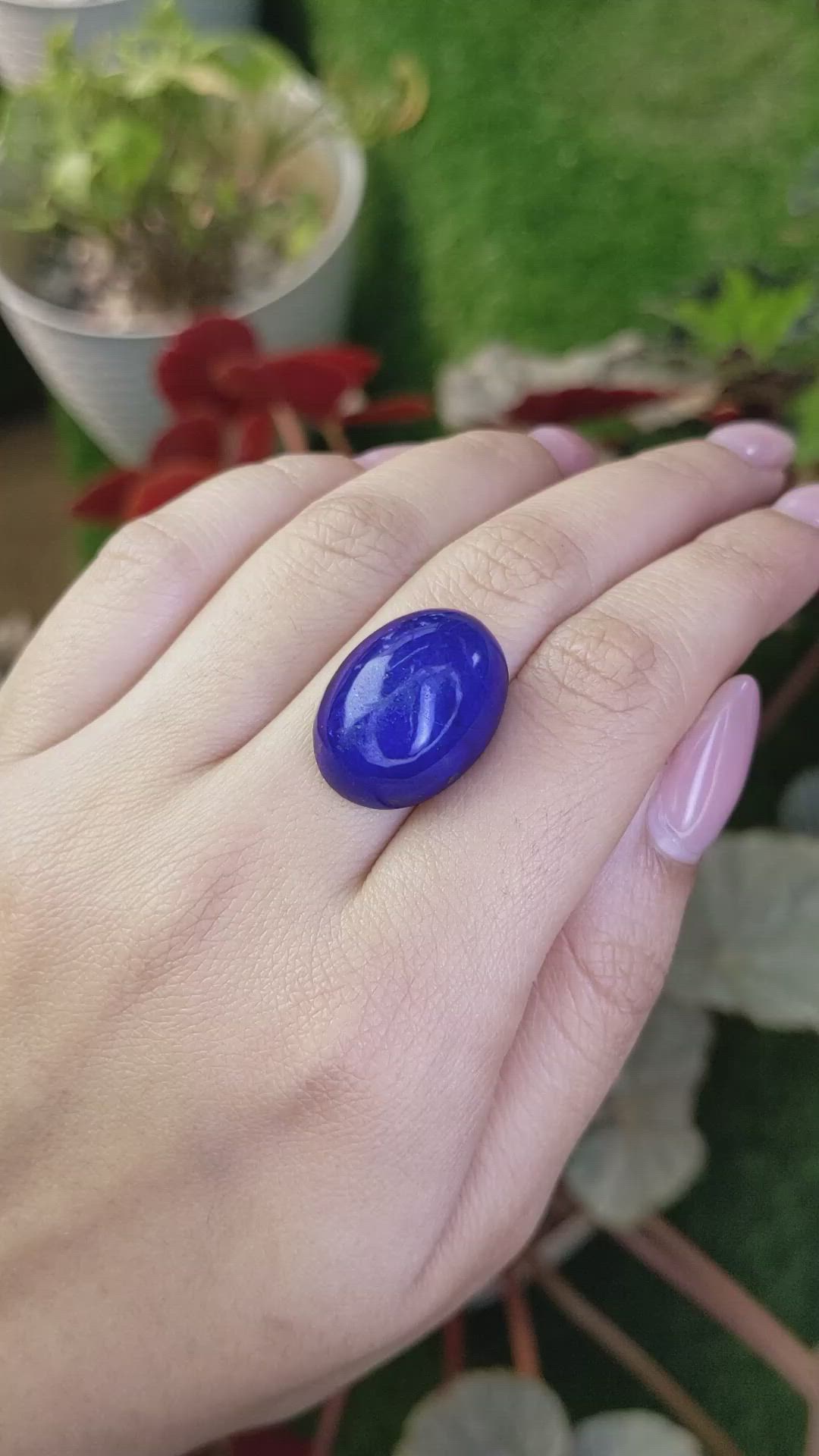 29.59 Ct. Cabochon Lapis from Afghanistan Size Video