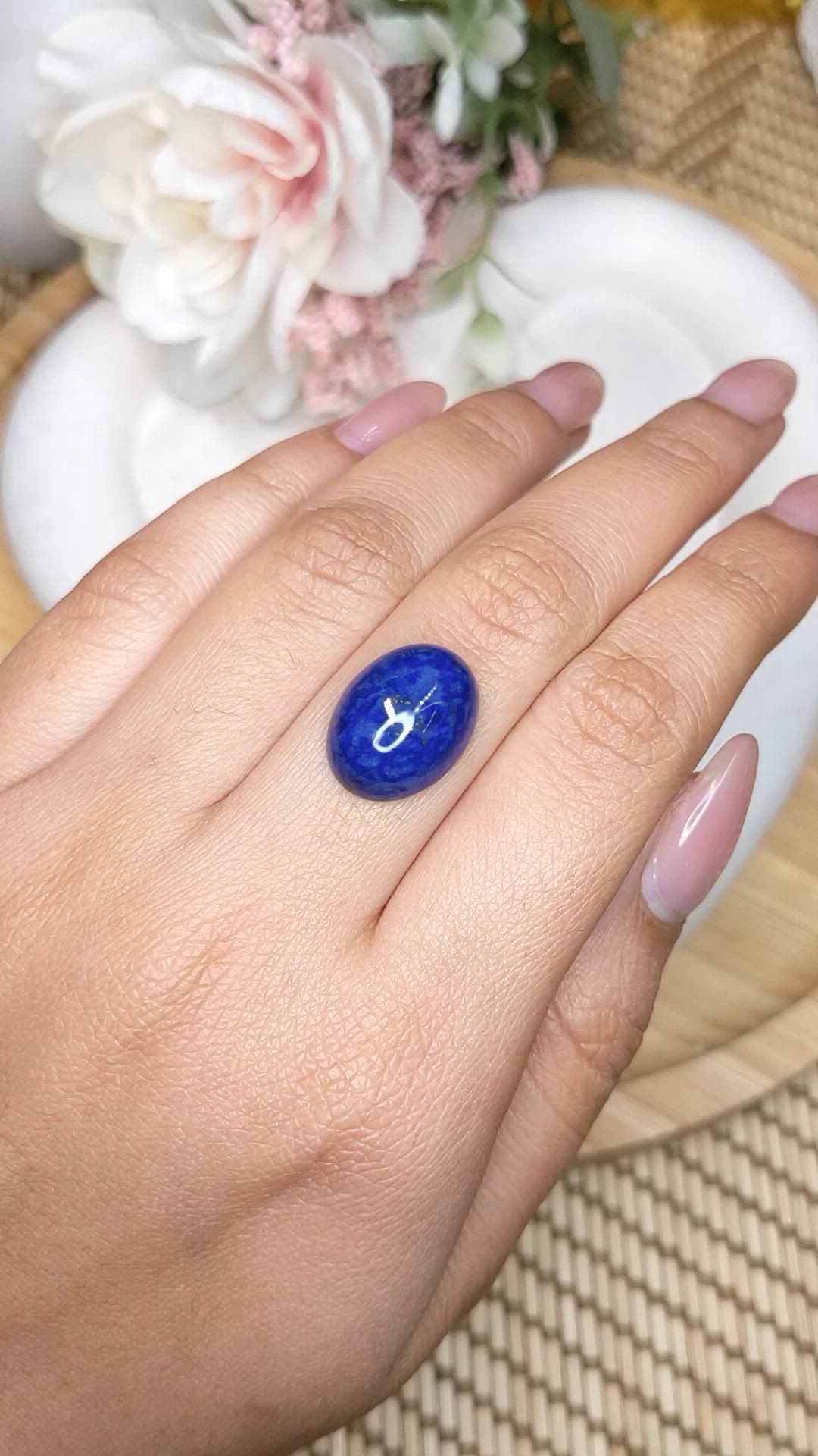 10.86 Ct. Cabochon Lapis from Afghanistan Size Video