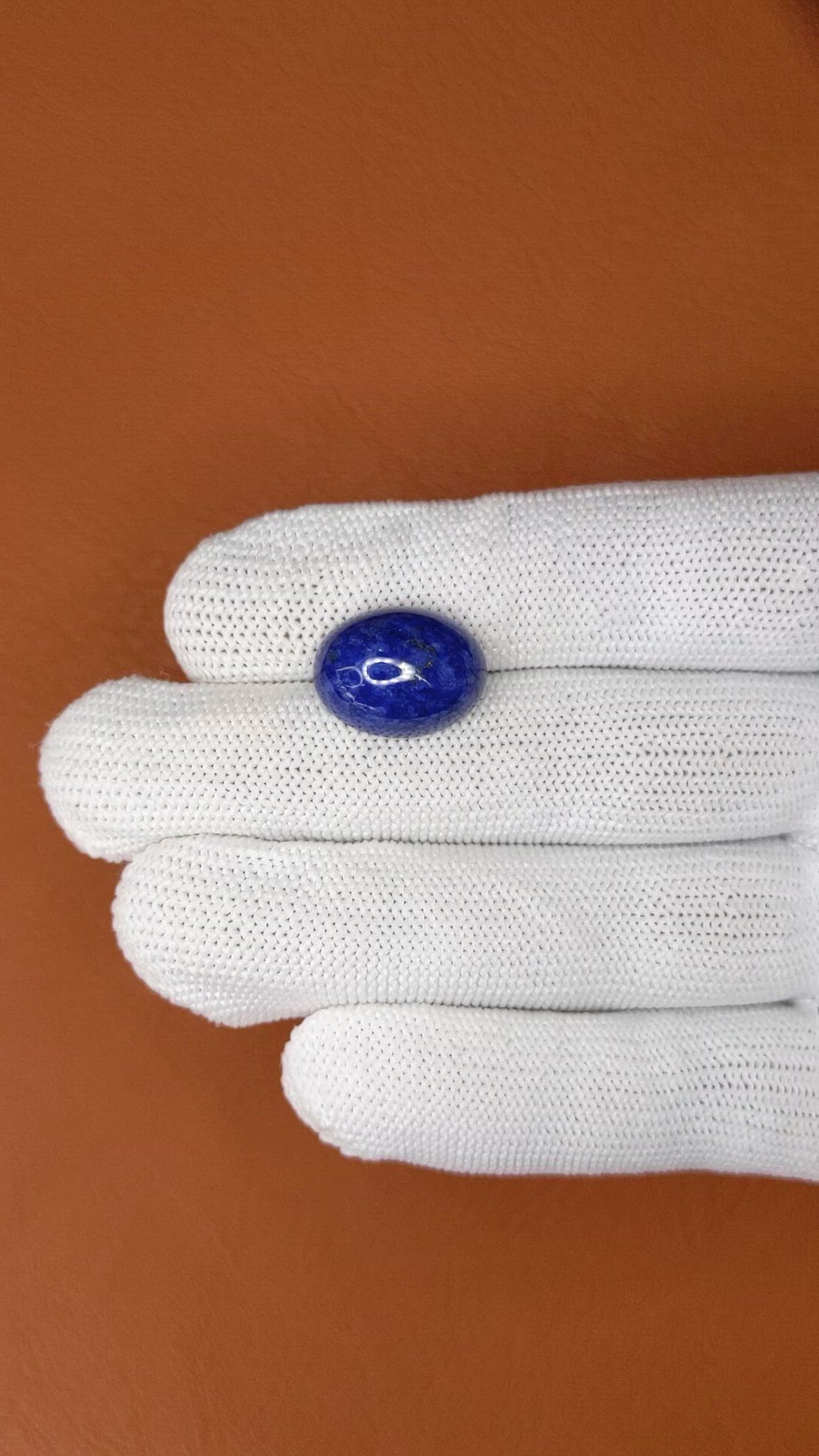 10.86 Ct. Cabochon Lapis from Afghanistan Size Video