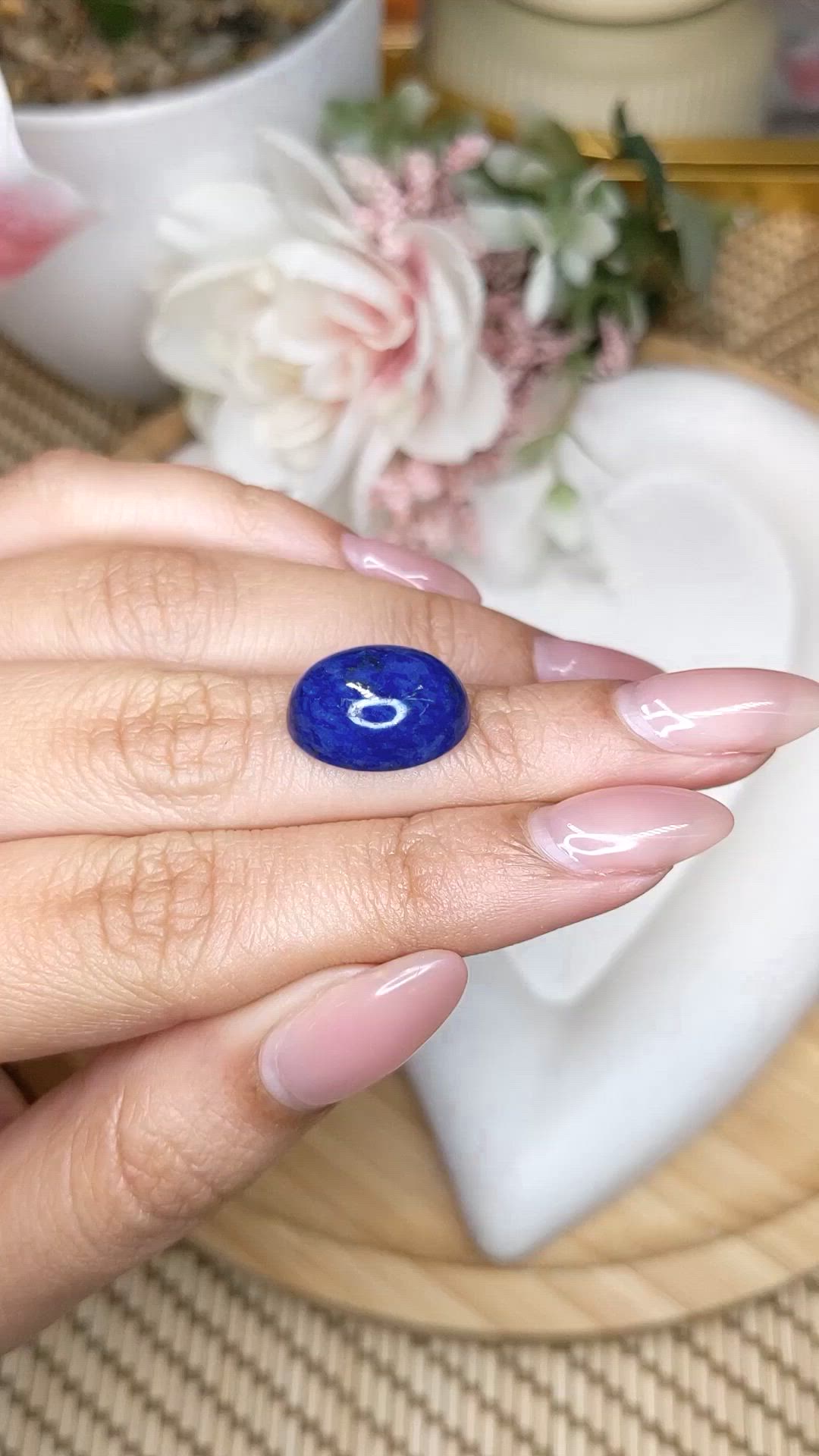 10.86 Ct. Cabochon Lapis from Afghanistan Size Video