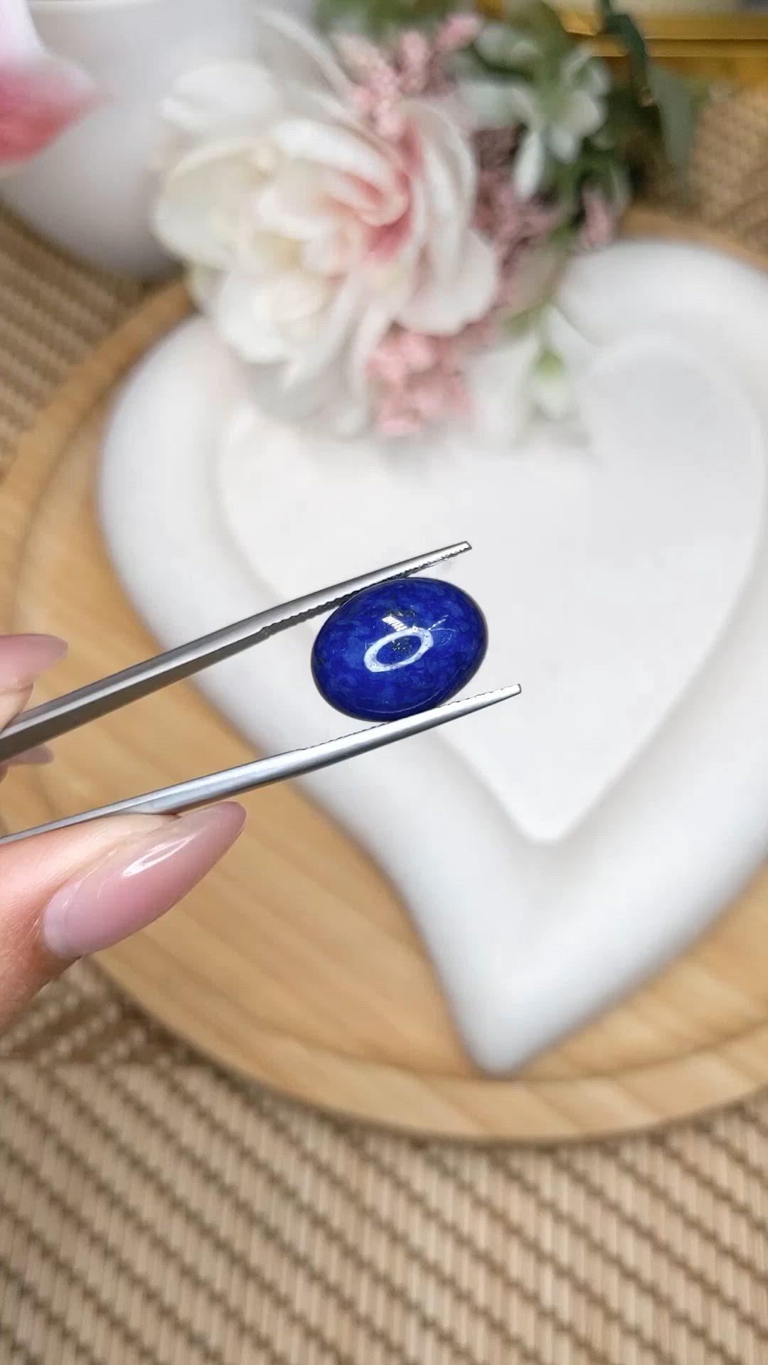 10.86 Ct. Cabochon Lapis from Afghanistan Size Video