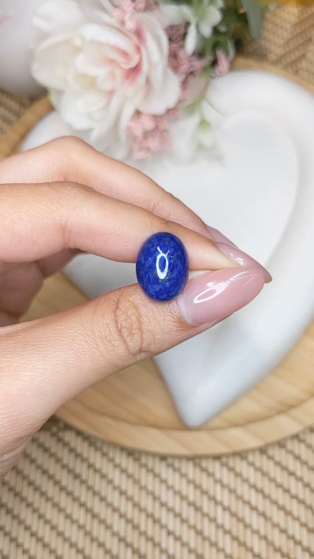 10.86 Ct. Cabochon Lapis from Afghanistan Size Video