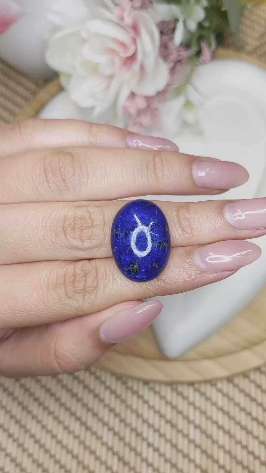 23.57 Ct. Cabochon Lapis from Afghanistan Size Video