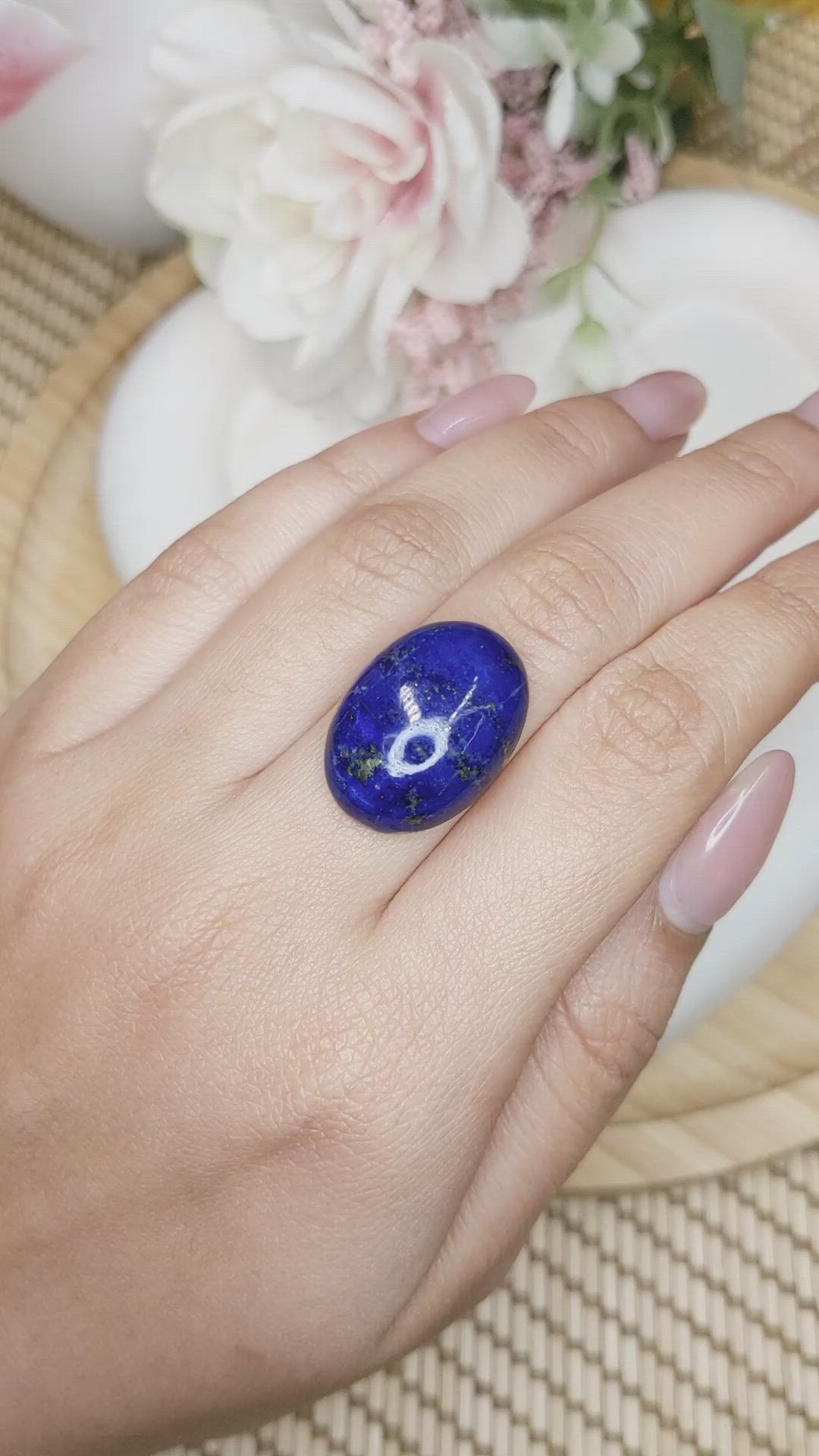 23.57 Ct. Cabochon Lapis from Afghanistan Size Video