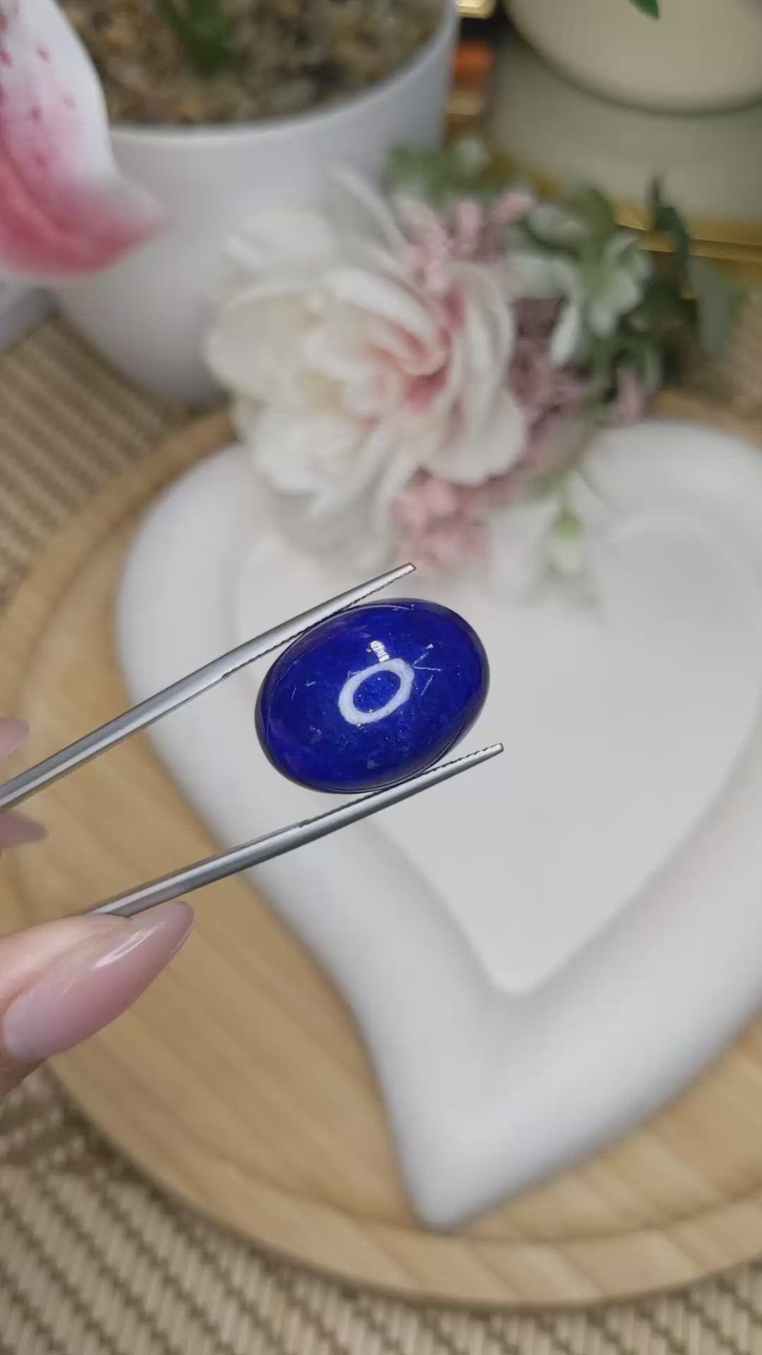 26.93 Ct. Cabochon Lapis from Afghanistan Size Video