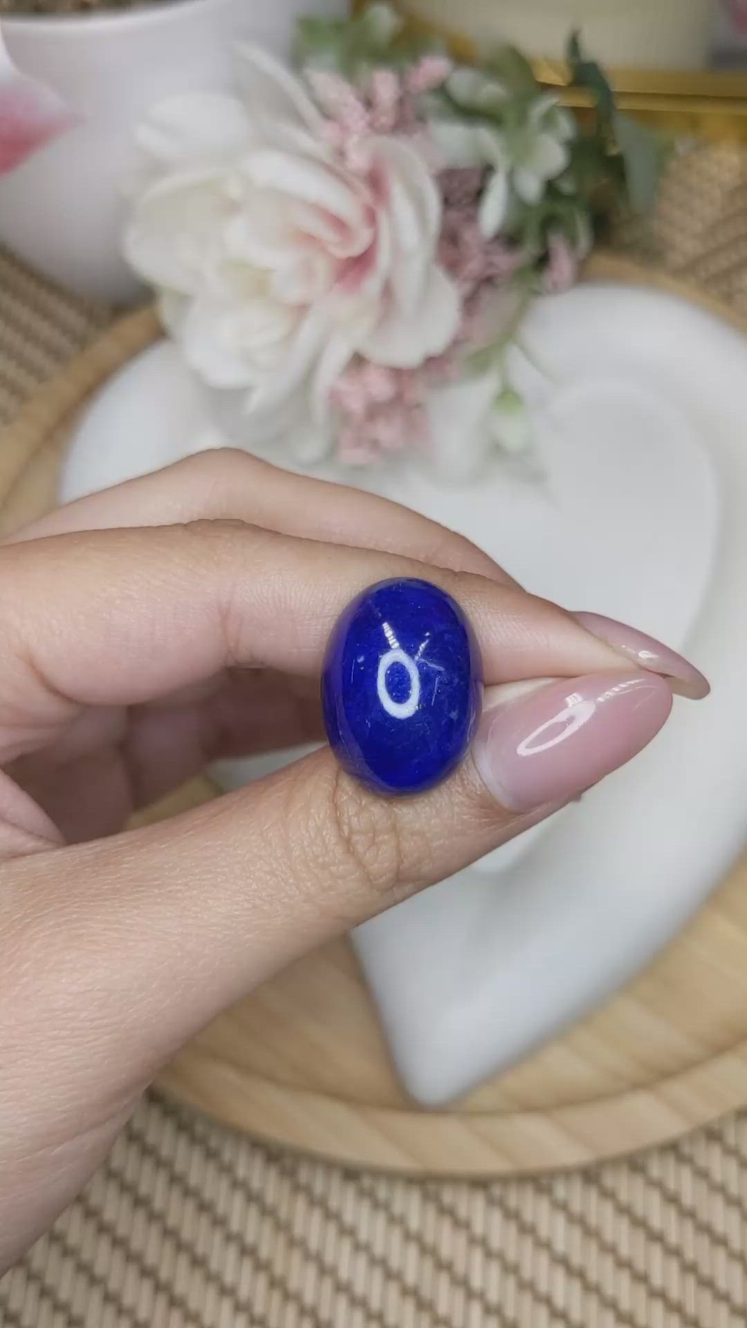 26.93 Ct. Cabochon Lapis from Afghanistan Size Video