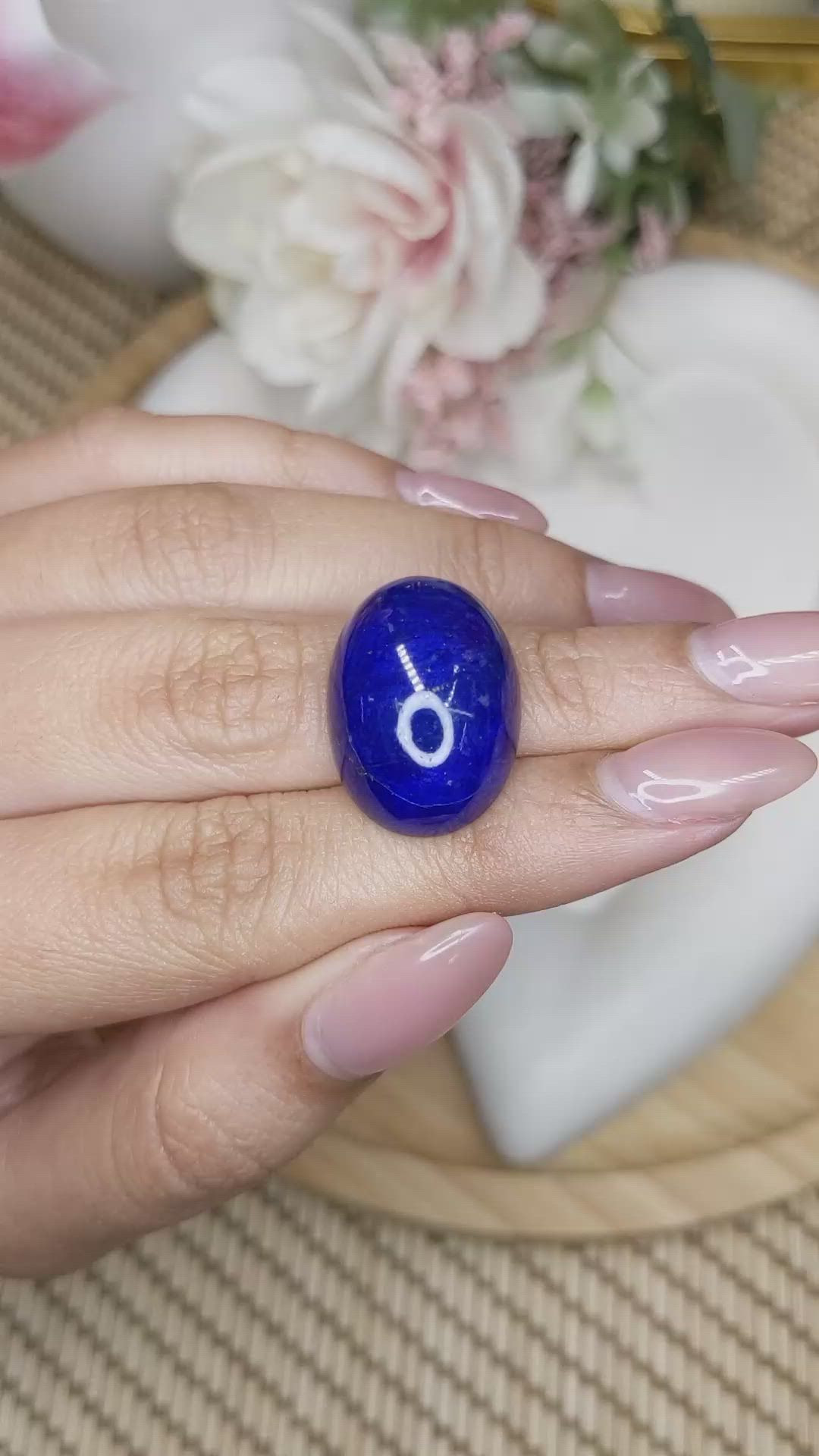 26.93 Ct. Cabochon Lapis from Afghanistan Size Video