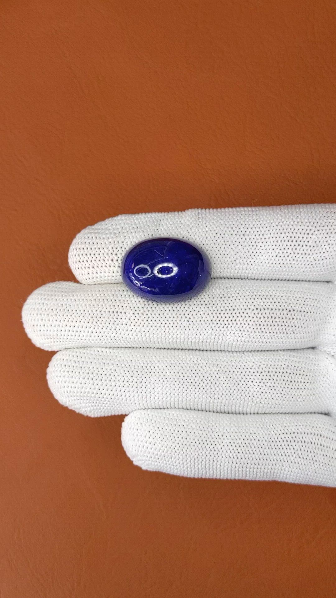 26.93 Ct. Cabochon Lapis from Afghanistan Size Video