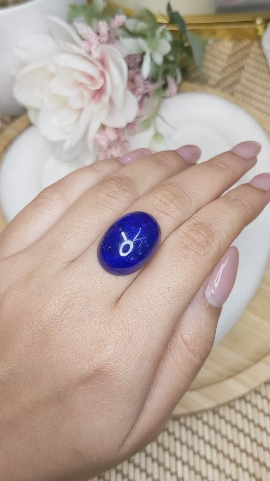 26.93 Ct. Cabochon Lapis from Afghanistan Size Video