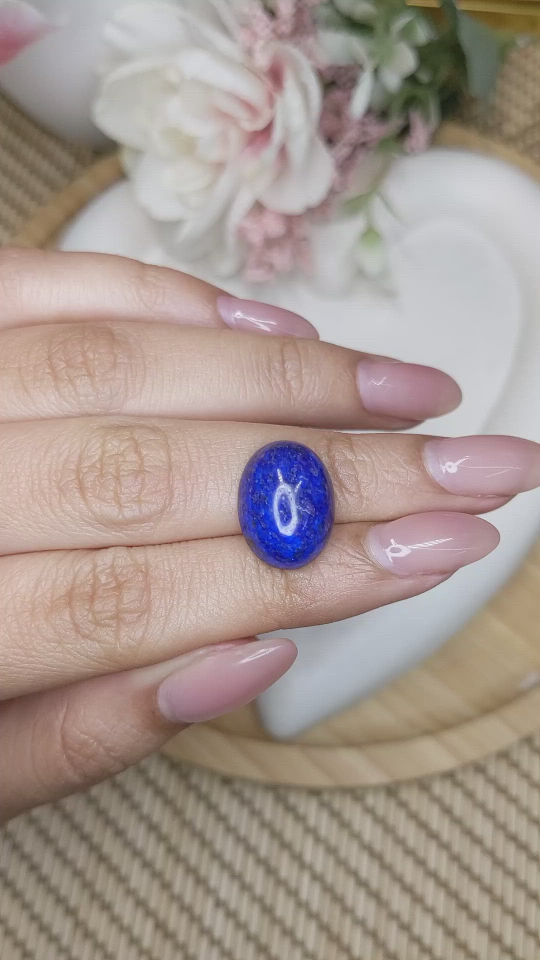 10.98 Ct. Cabochon Lapis from Afghanistan Size Video