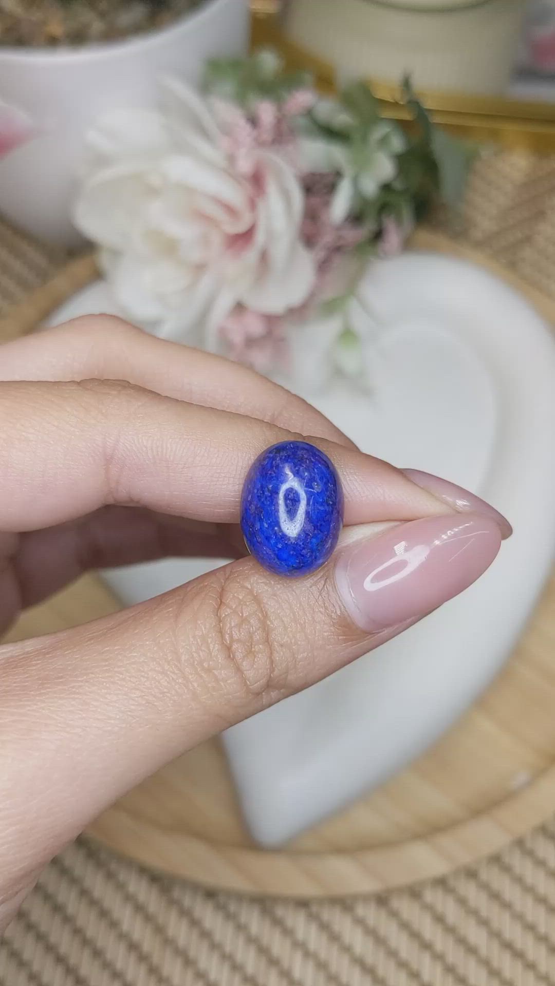 10.98 Ct. Cabochon Lapis from Afghanistan Size Video
